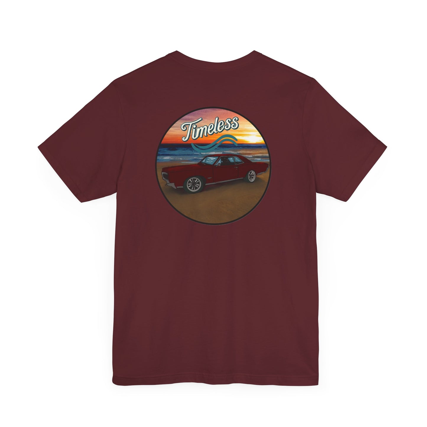 Vintage GTO on Beach Unisex Tee, Muscle Car Lover Gift, Classic Car Enthusiast