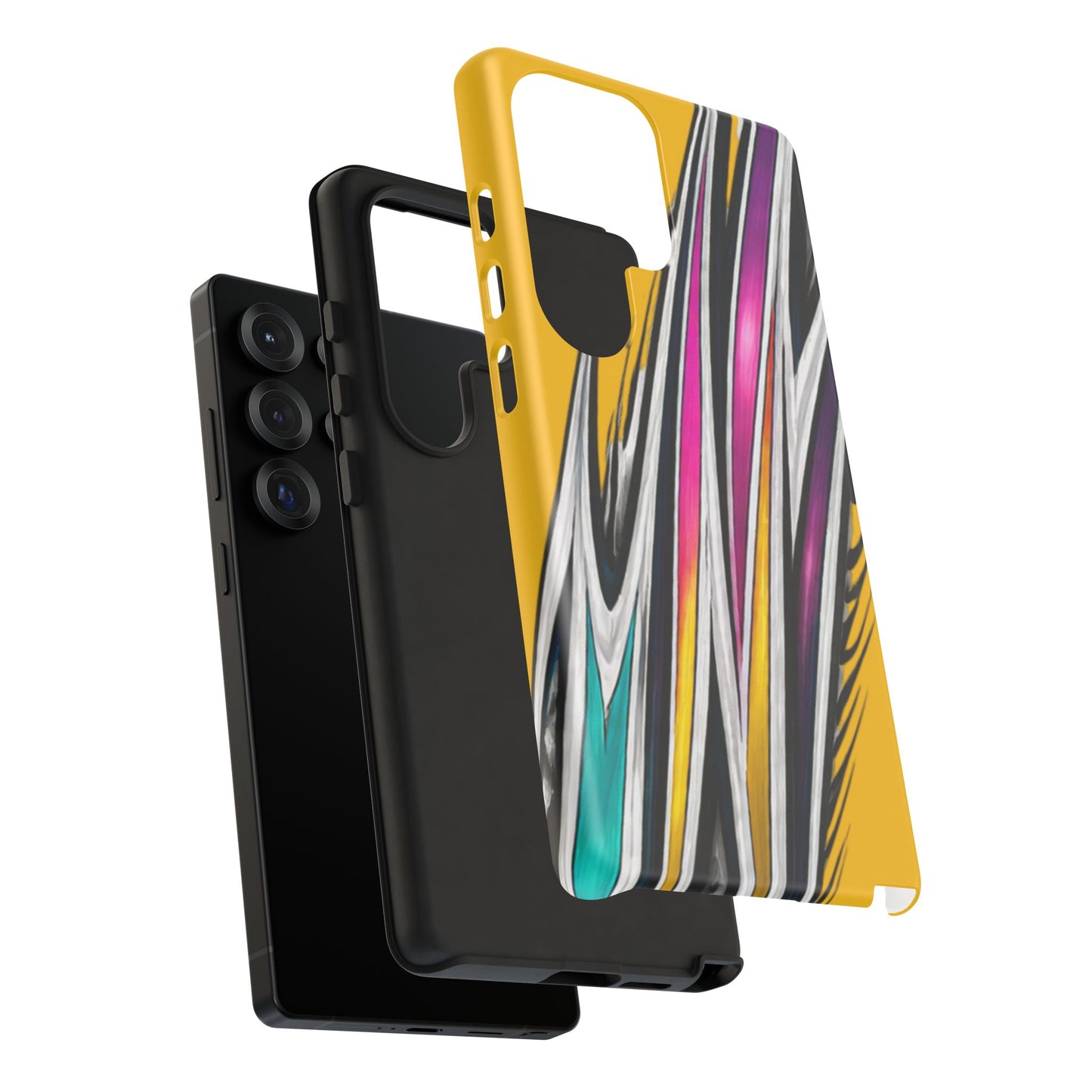 Yellow Abstract Stripes Phone Case | Tough Protective Phone Case
