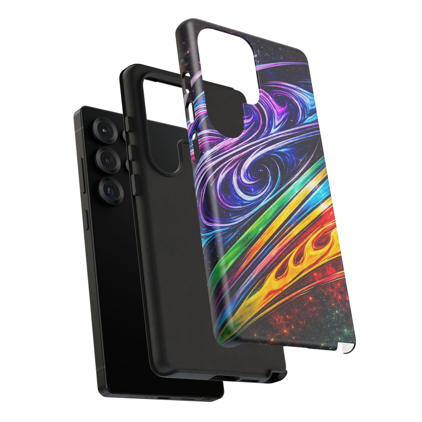 Abstract Cosmic Swirls phone case | Galaxy Rainbow Protective Case