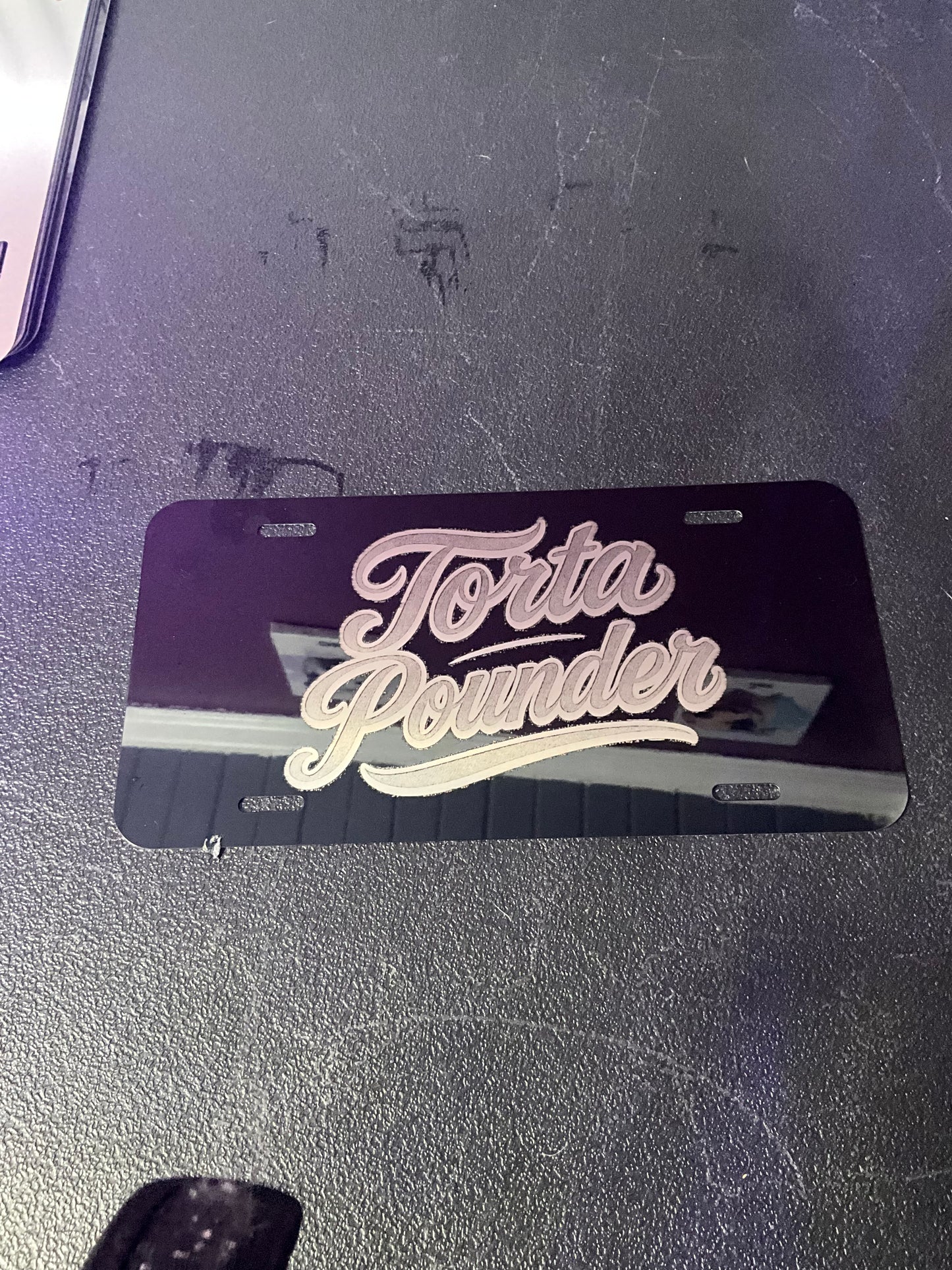 Custom Engraved License Plate – “Torta Pounder” Edition