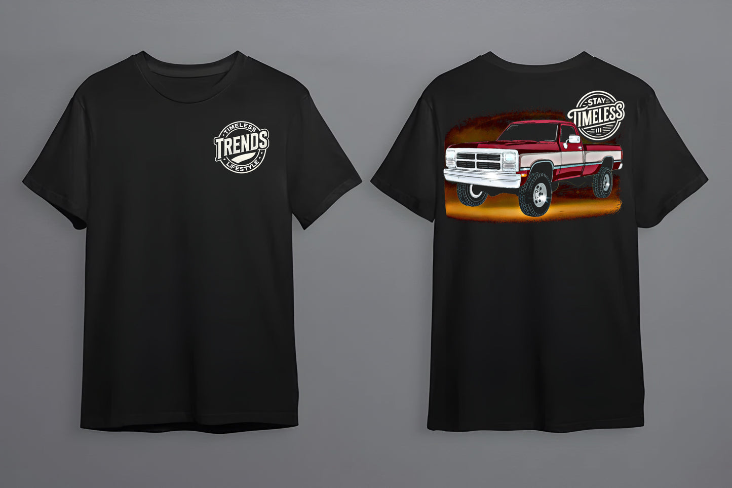 1st Gen Dodge Ram – Red & Sandstone | Timeless Trends Lifestyle Edition