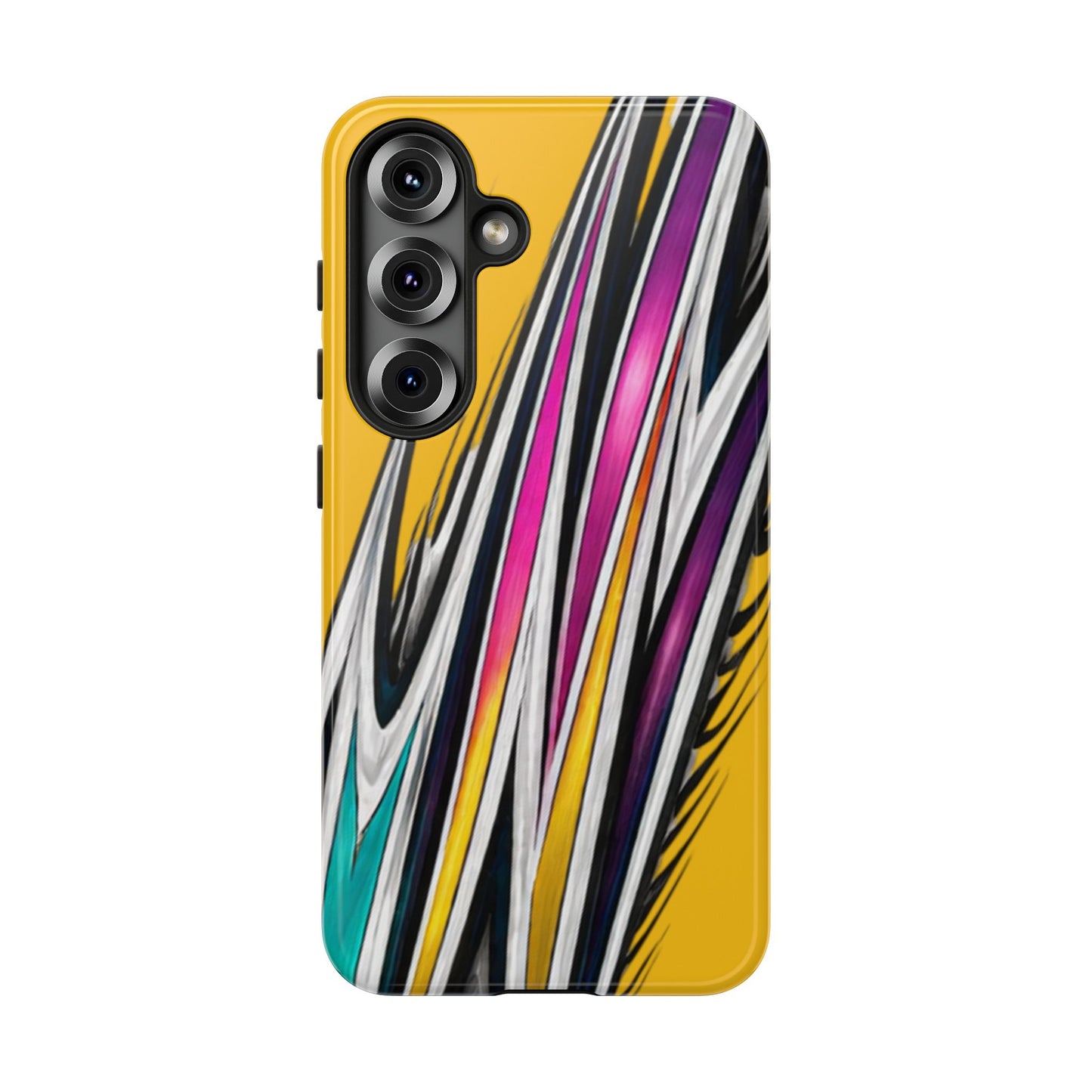 Yellow Abstract Stripes Phone Case | Tough Protective Phone Case