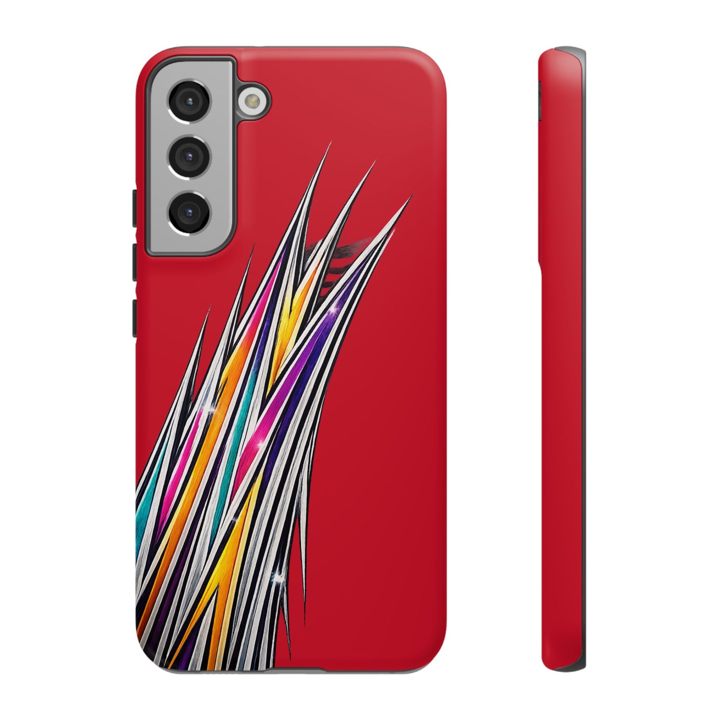 Colorburst Pinstripe Phone Case | Red Abstract Racing Stripe