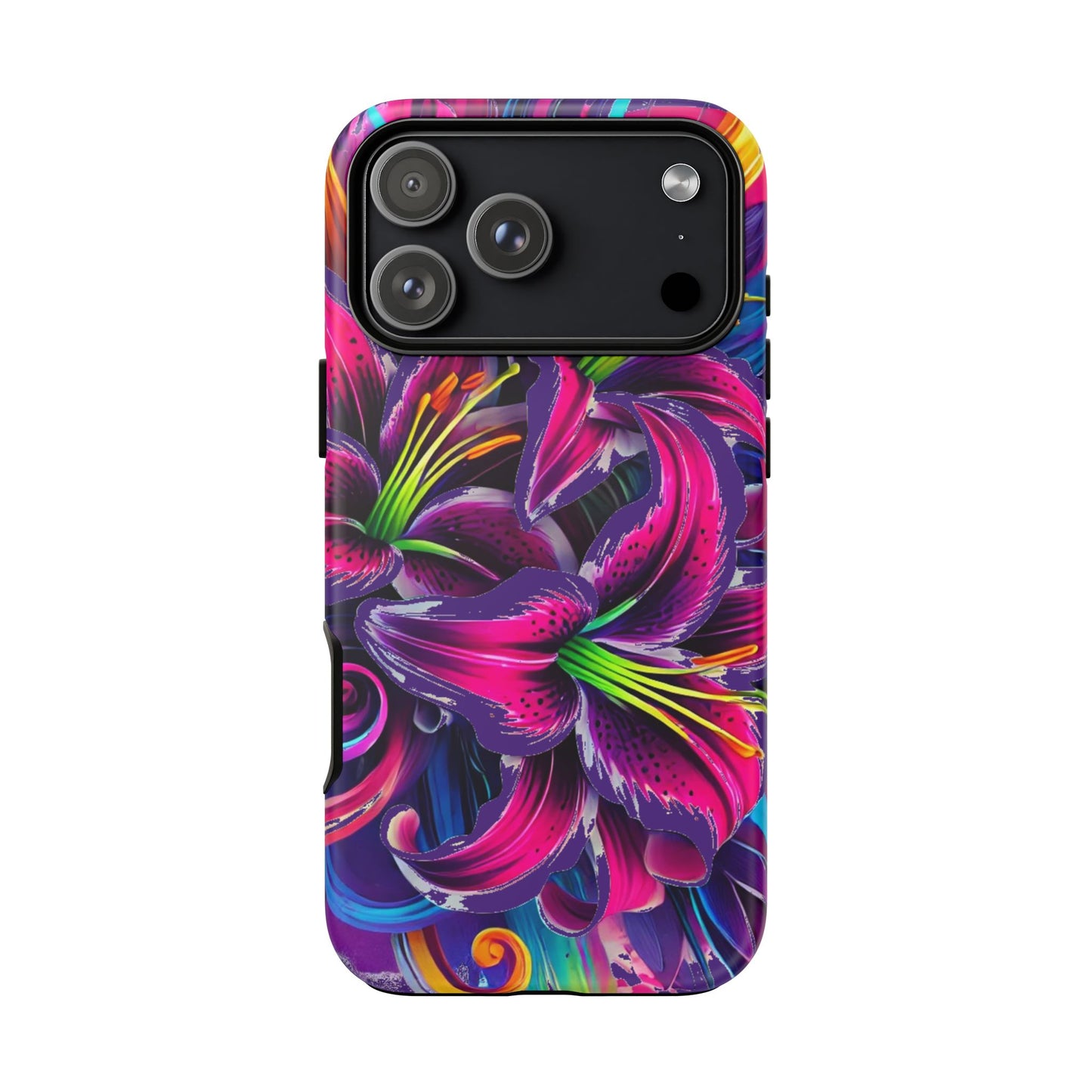 Neon Lily Illustration Tough Case | Floral Phone Cover