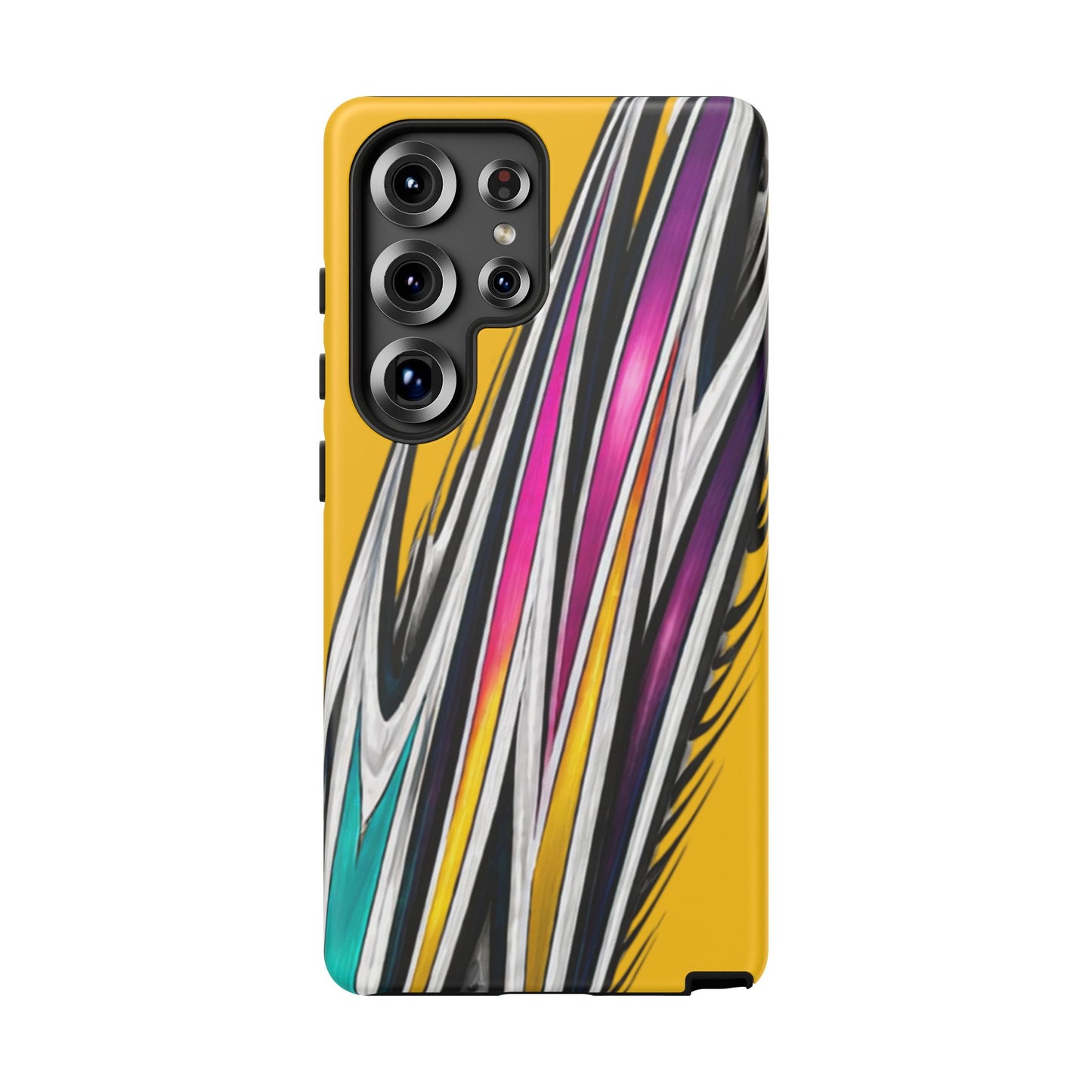 Yellow Abstract Stripes Phone Case | Tough Protective Phone Case
