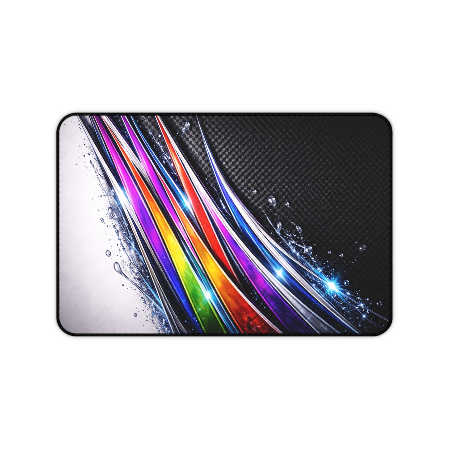 Colorful Abstract Wave Desk Mat | Rainbow Splash Mouse Pad