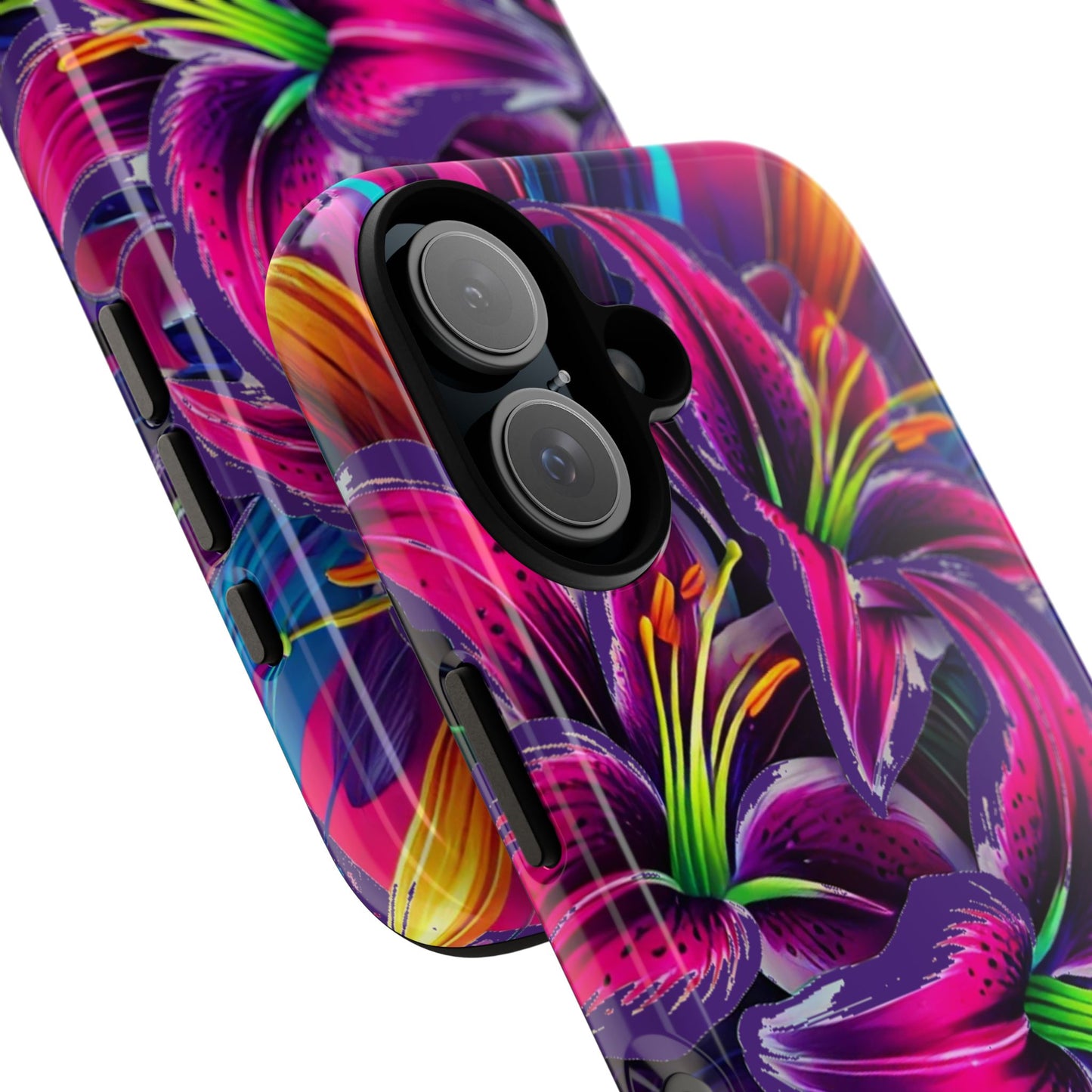 Neon Lily Illustration Tough Case | Floral Phone Cover