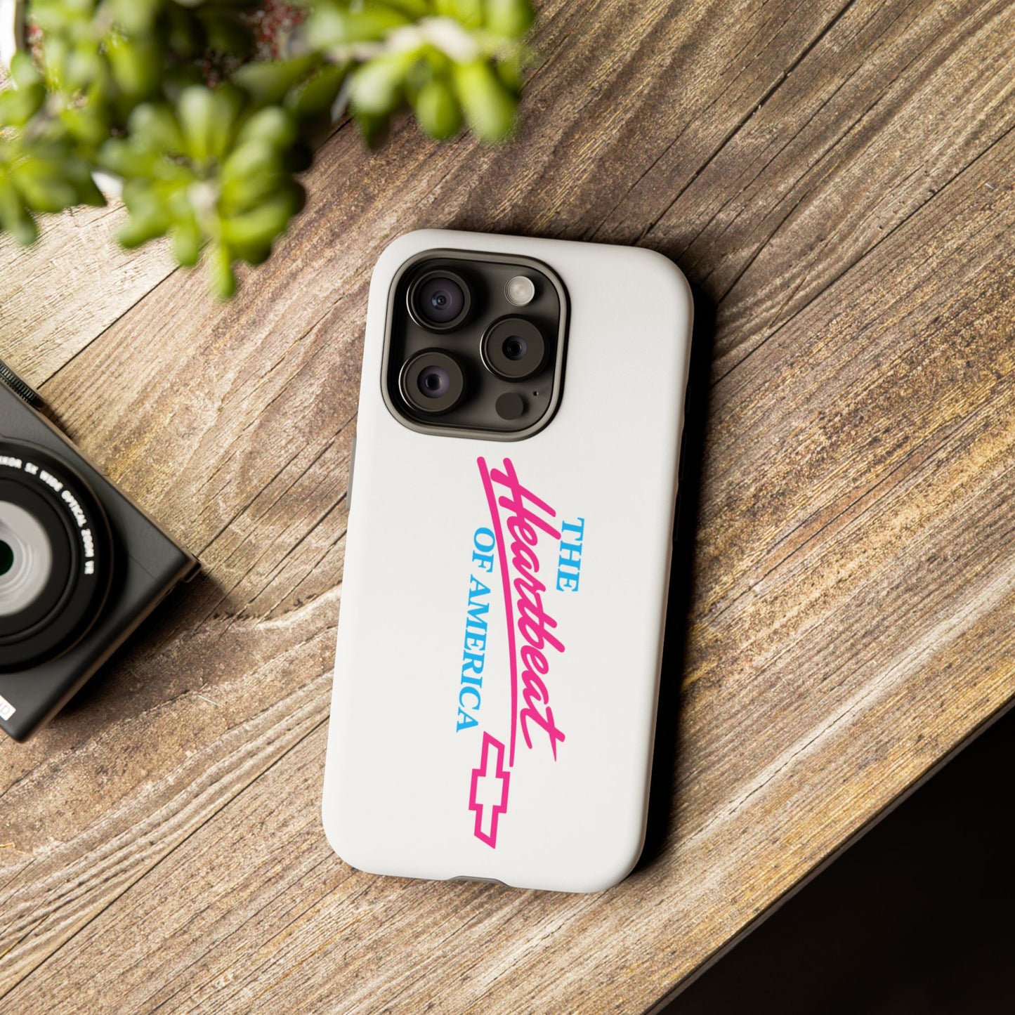 White  “The Heartbeat of America” Retro Chevy Logo, Slim Protective Cover