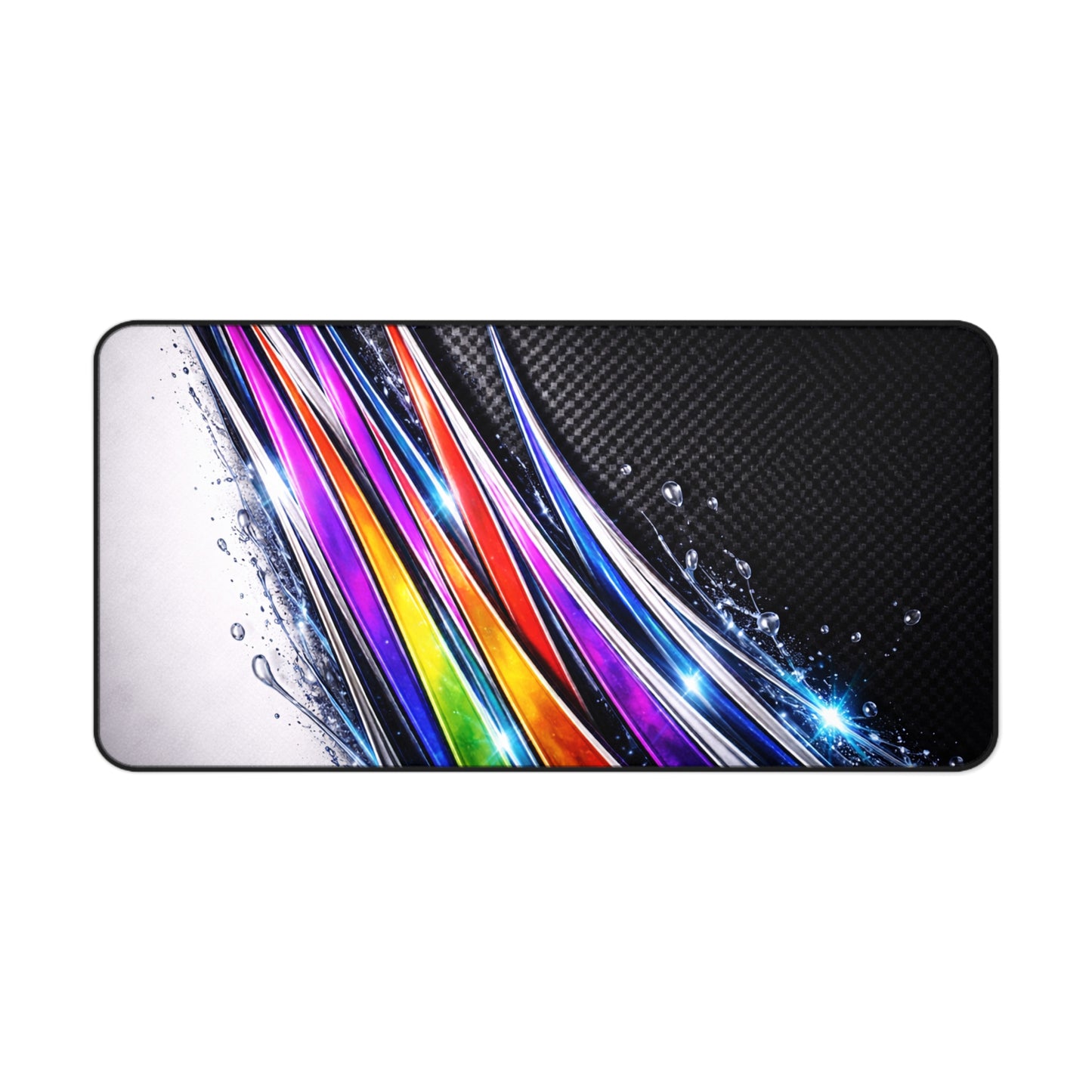 Colorful Abstract Wave Desk Mat | Rainbow Splash Mouse Pad