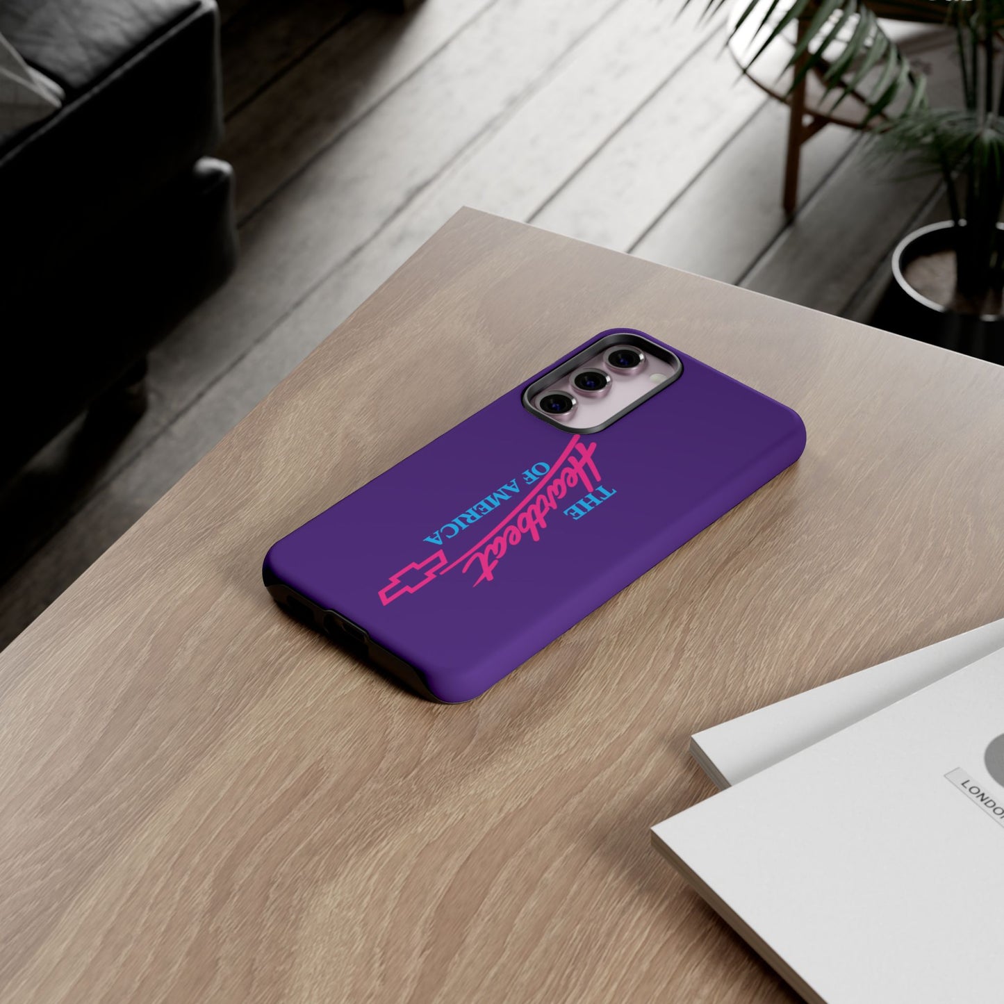 Purple  “The Heartbeat of America” Retro Chevy Logo, Slim Protective Cover
