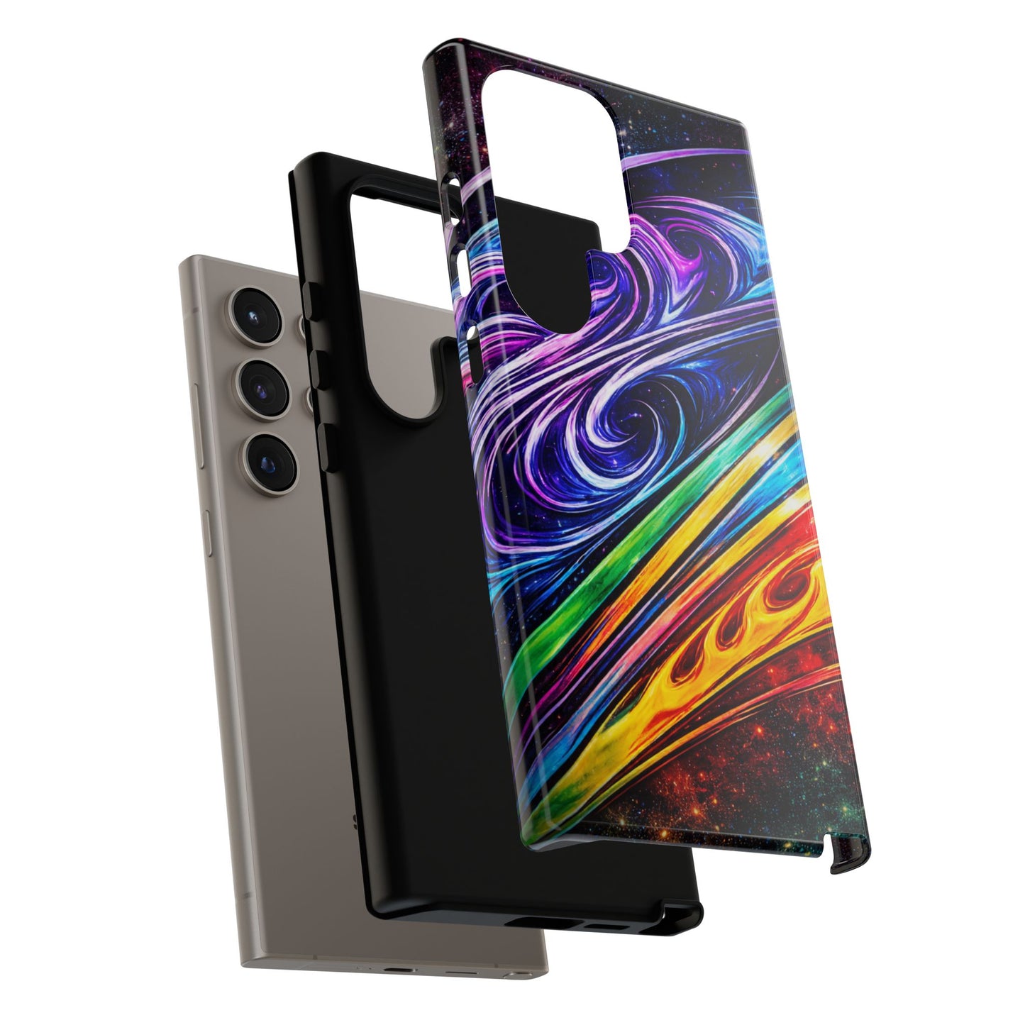 Abstract Cosmic Swirls phone case | Galaxy Rainbow Protective Case