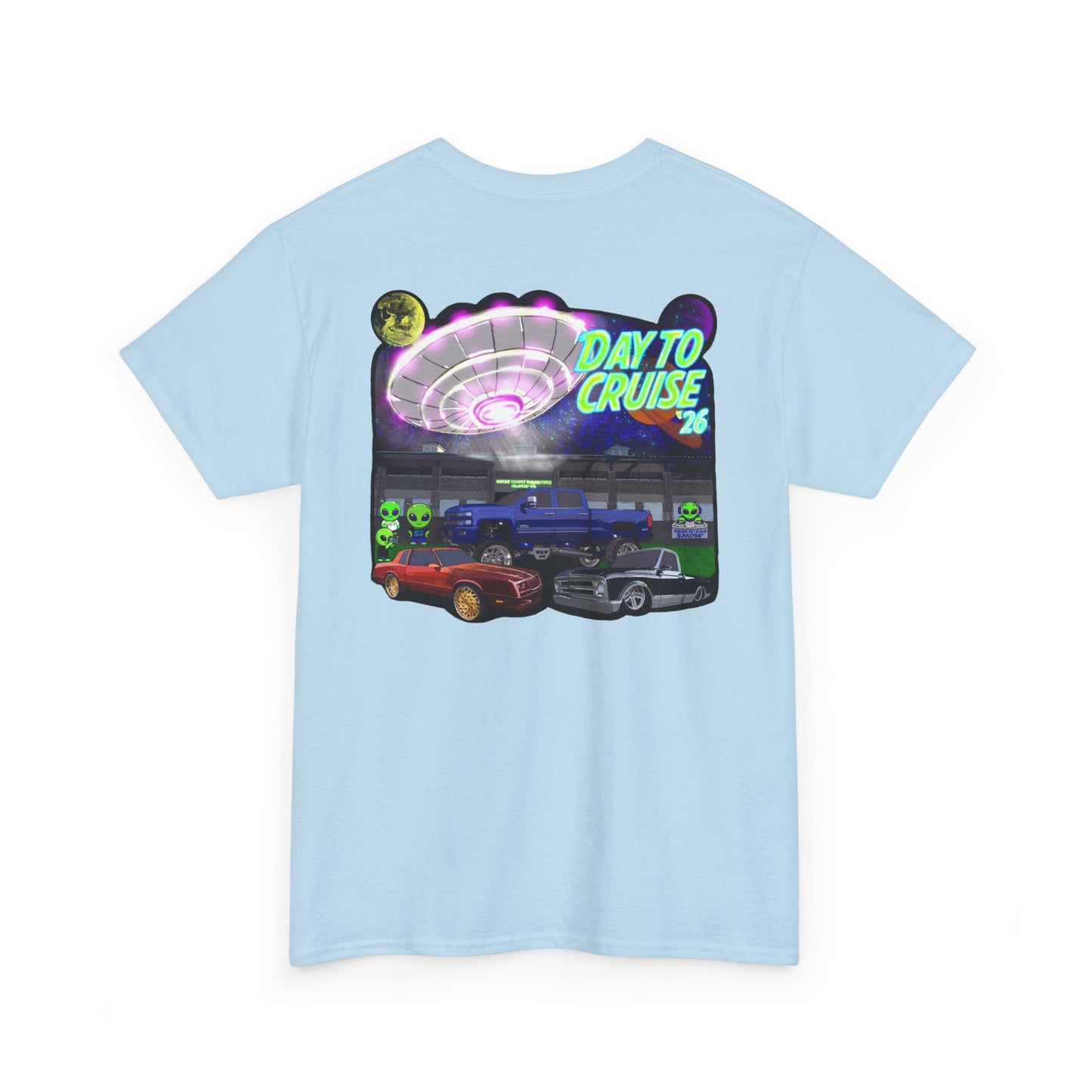 Day To Cruise Car Show Shirt Official Event Tee Retro UFO Cruise Night Automotive Streetwear
