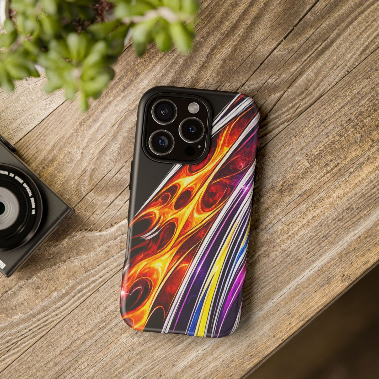 Flaming Abstract Stripes Tough Case | Colorful Phone Cover