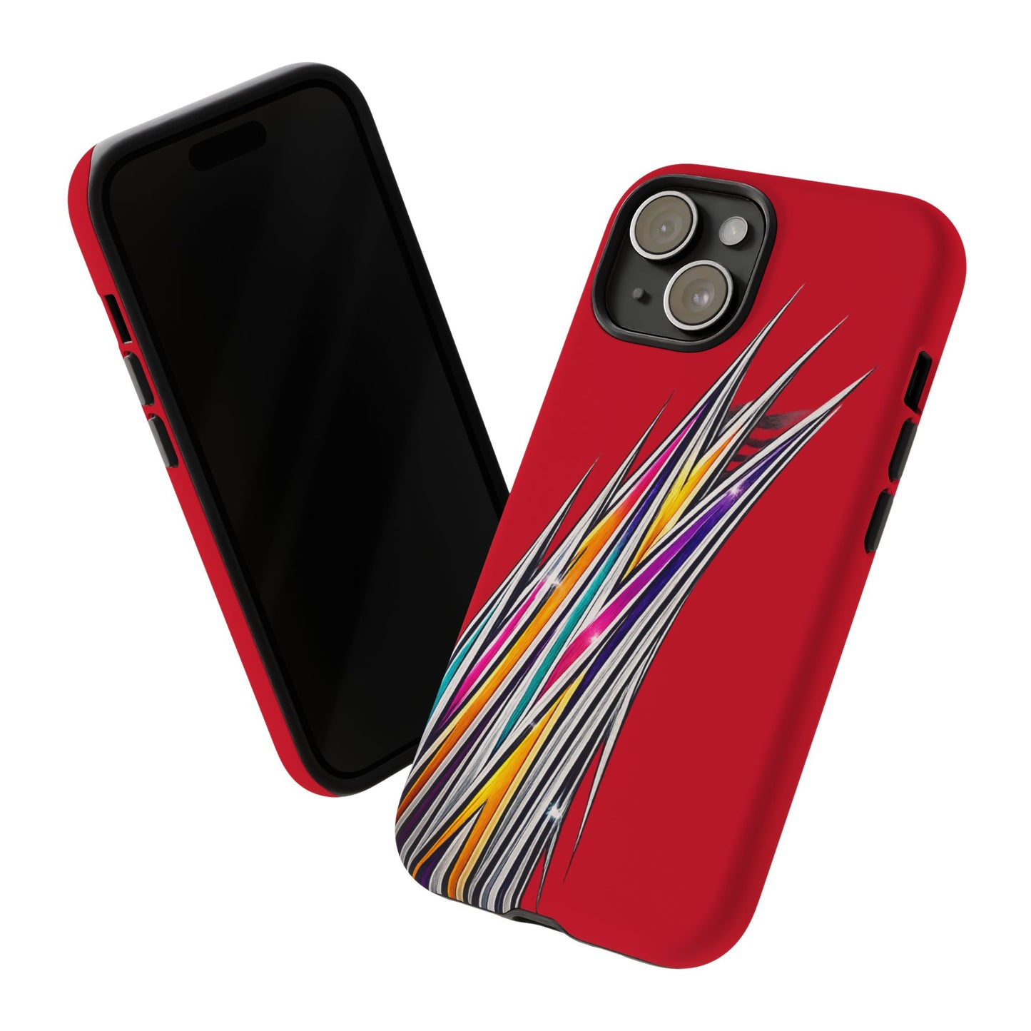 Colorburst Pinstripe Phone Case | Red Abstract Racing Stripe