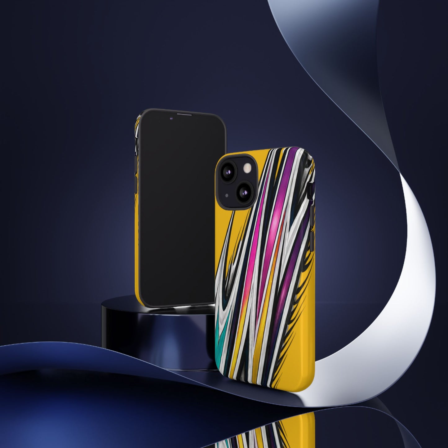 Yellow Abstract Stripes Phone Case | Tough Protective Phone Case