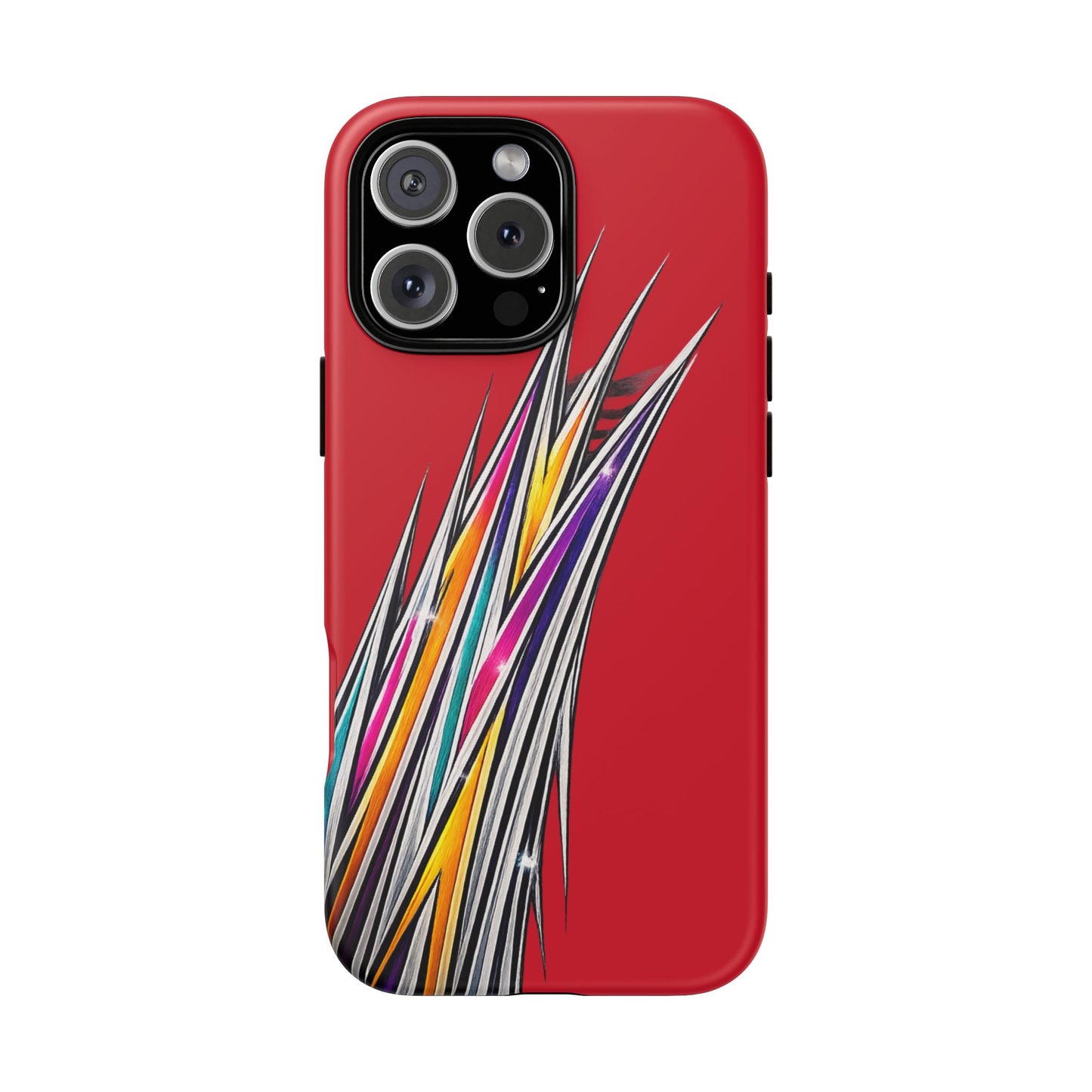 Colorburst Pinstripe Phone Case | Red Abstract Racing Stripe