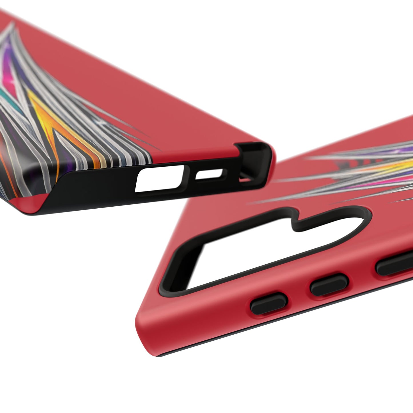 Colorburst Pinstripe Phone Case | Red Abstract Racing Stripe