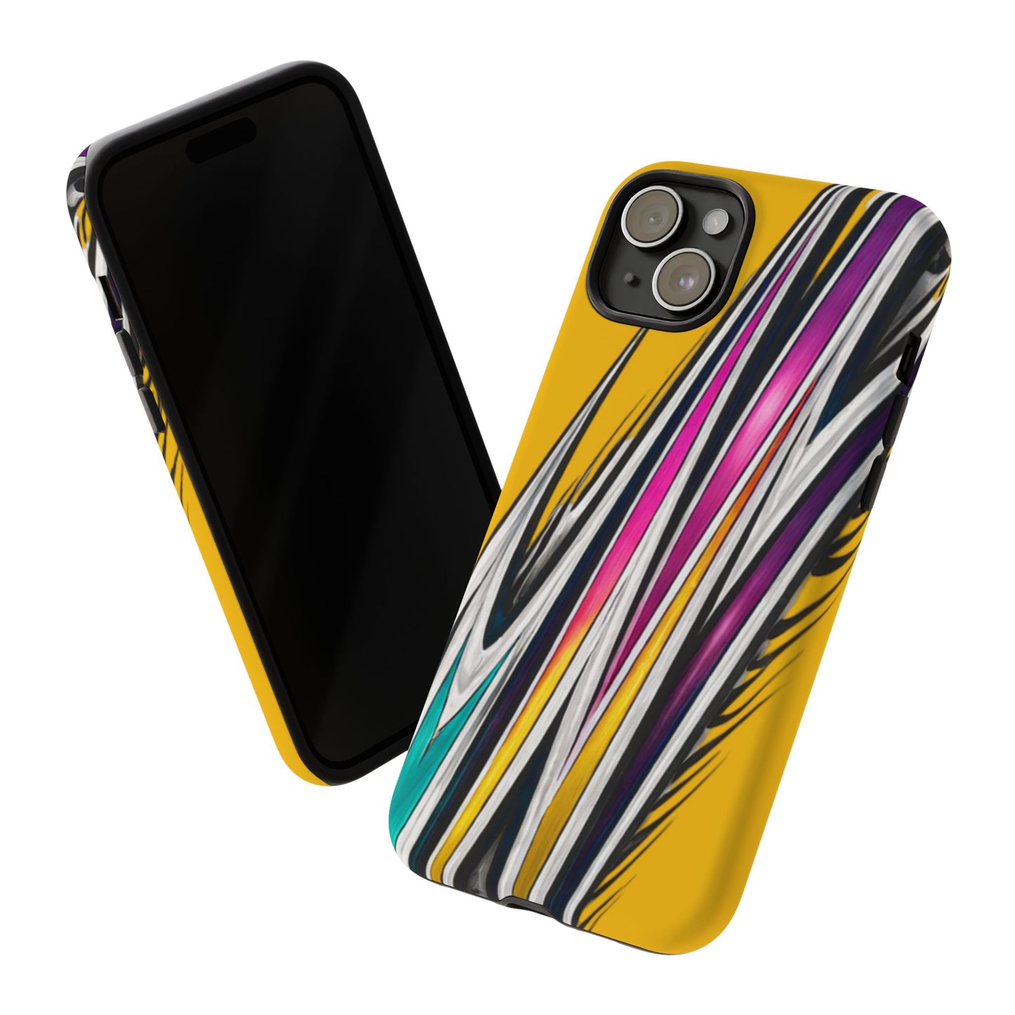 Yellow Abstract Stripes Phone Case | Tough Protective Phone Case