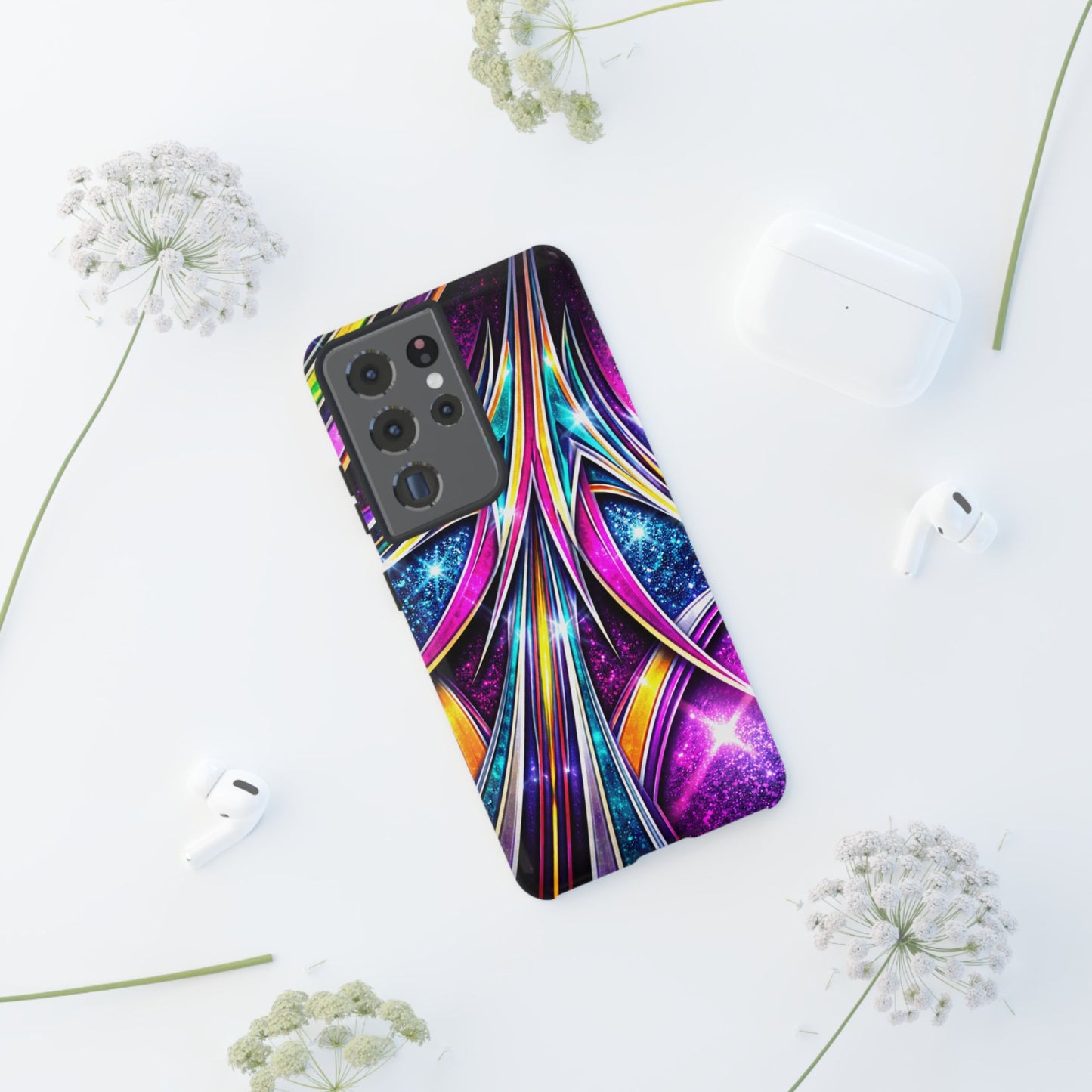 Custom Lowrider Pinstripe Swirl Tough Phone Case – Impact Resistant