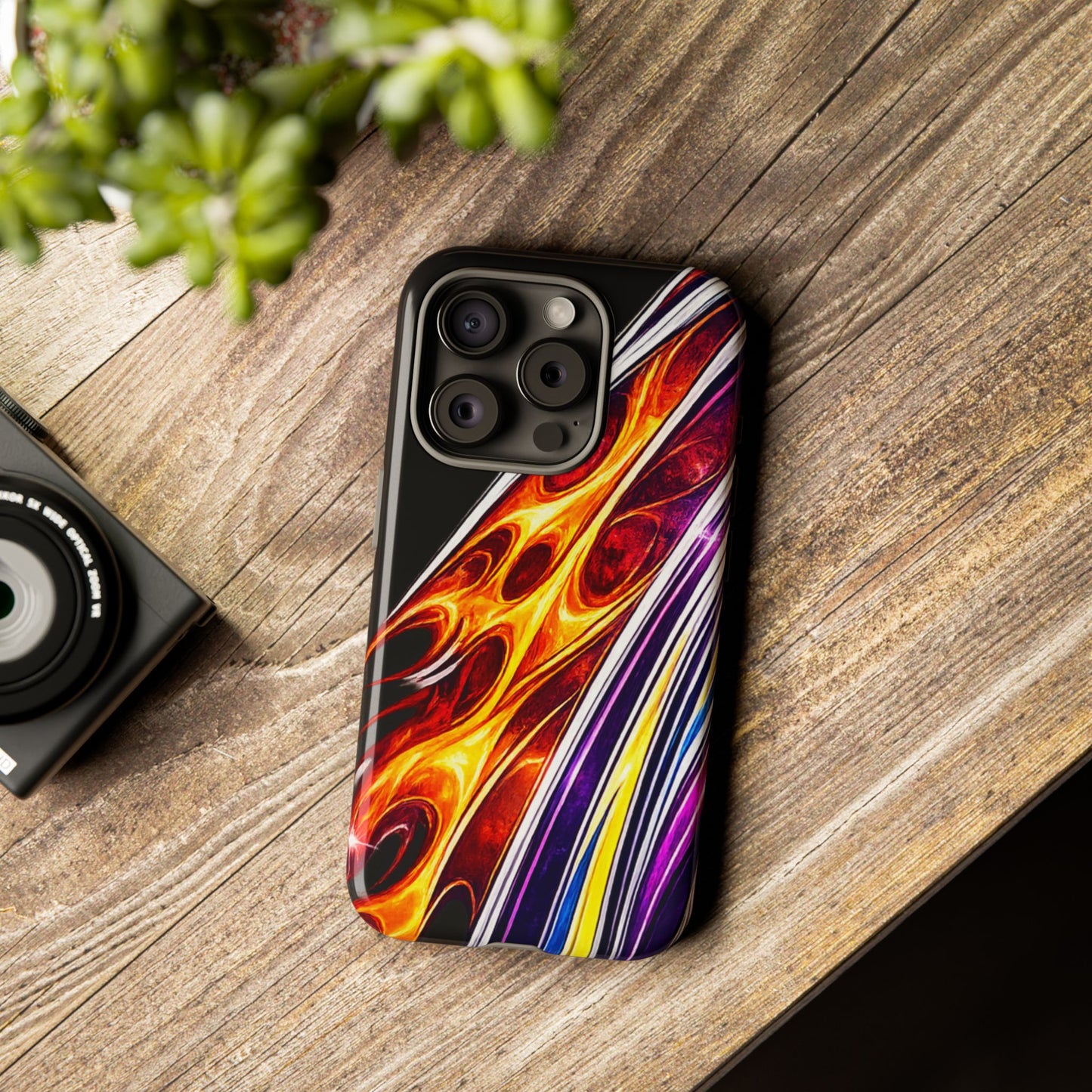 Flaming Abstract Stripes Tough Case | Colorful Phone Cover