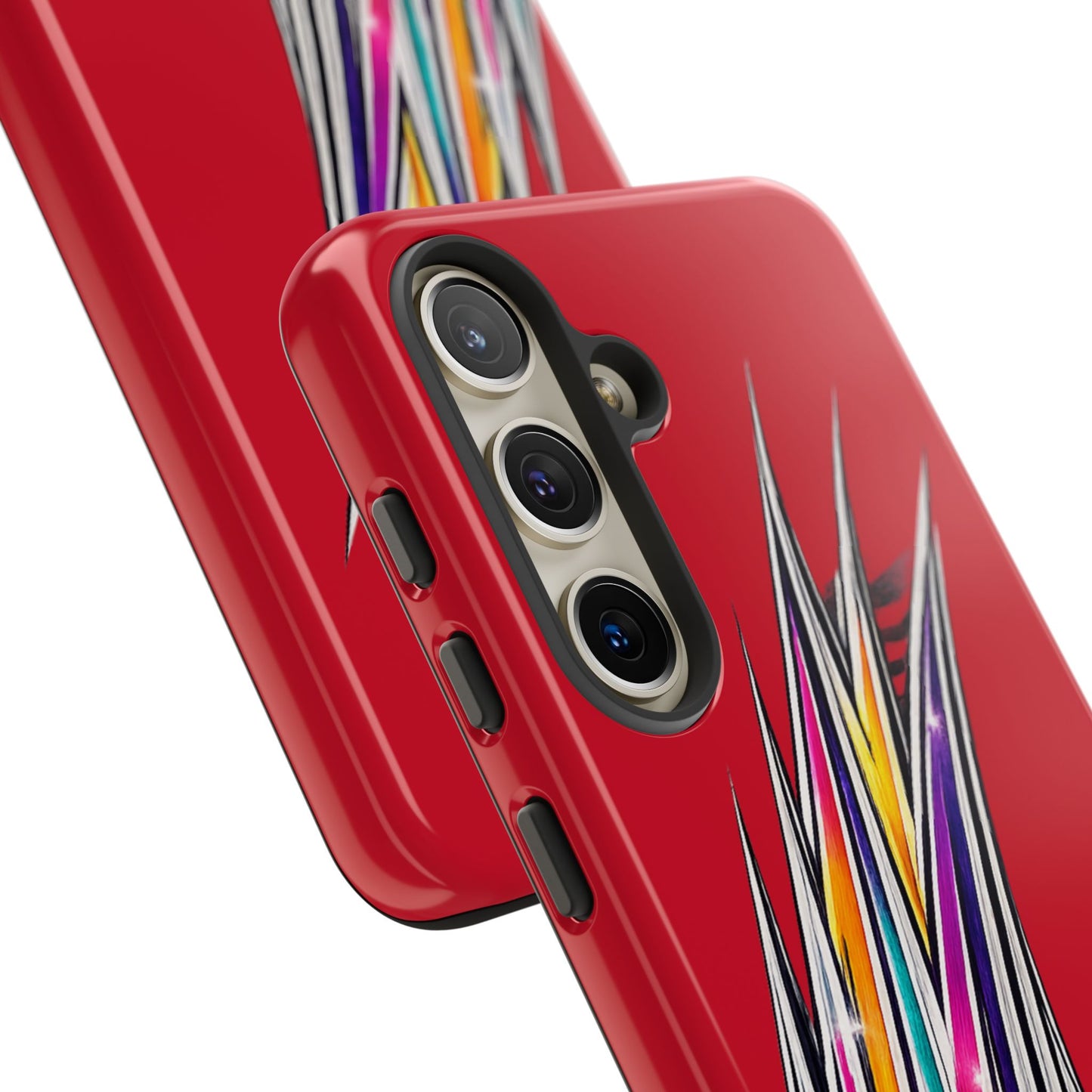Colorburst Pinstripe Phone Case | Red Abstract Racing Stripe