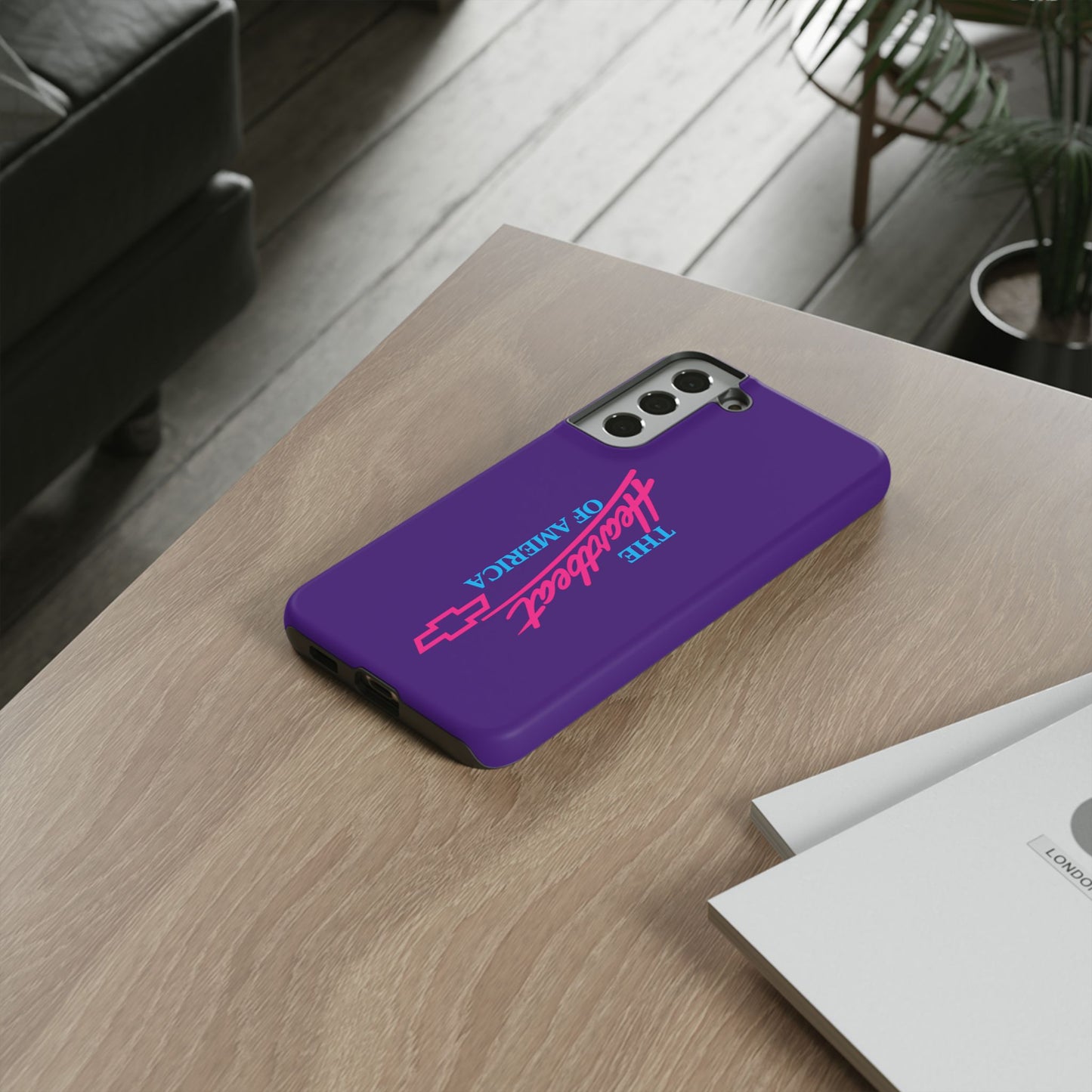 Purple  “The Heartbeat of America” Retro Chevy Logo, Slim Protective Cover