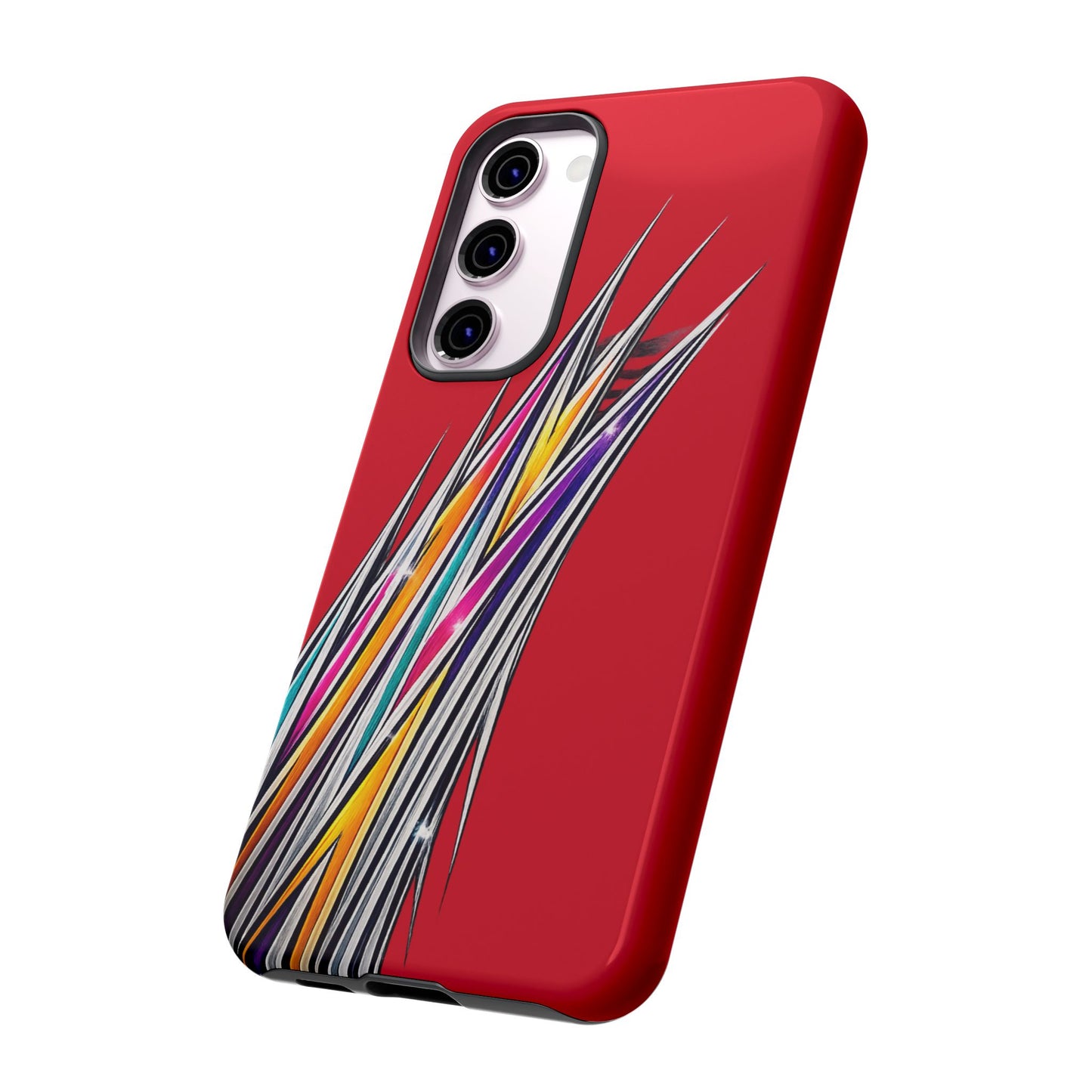 Colorburst Pinstripe Phone Case | Red Abstract Racing Stripe