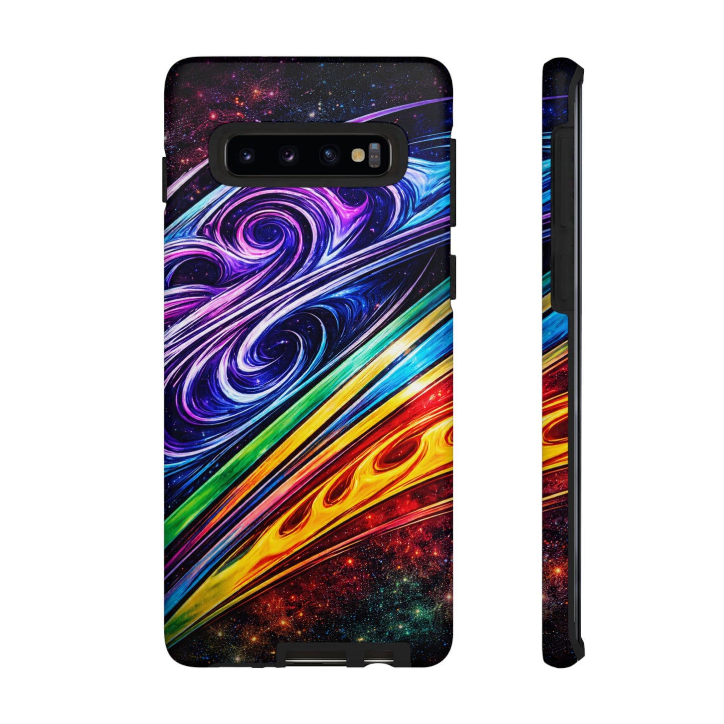 Abstract Cosmic Swirls phone case | Galaxy Rainbow Protective Case