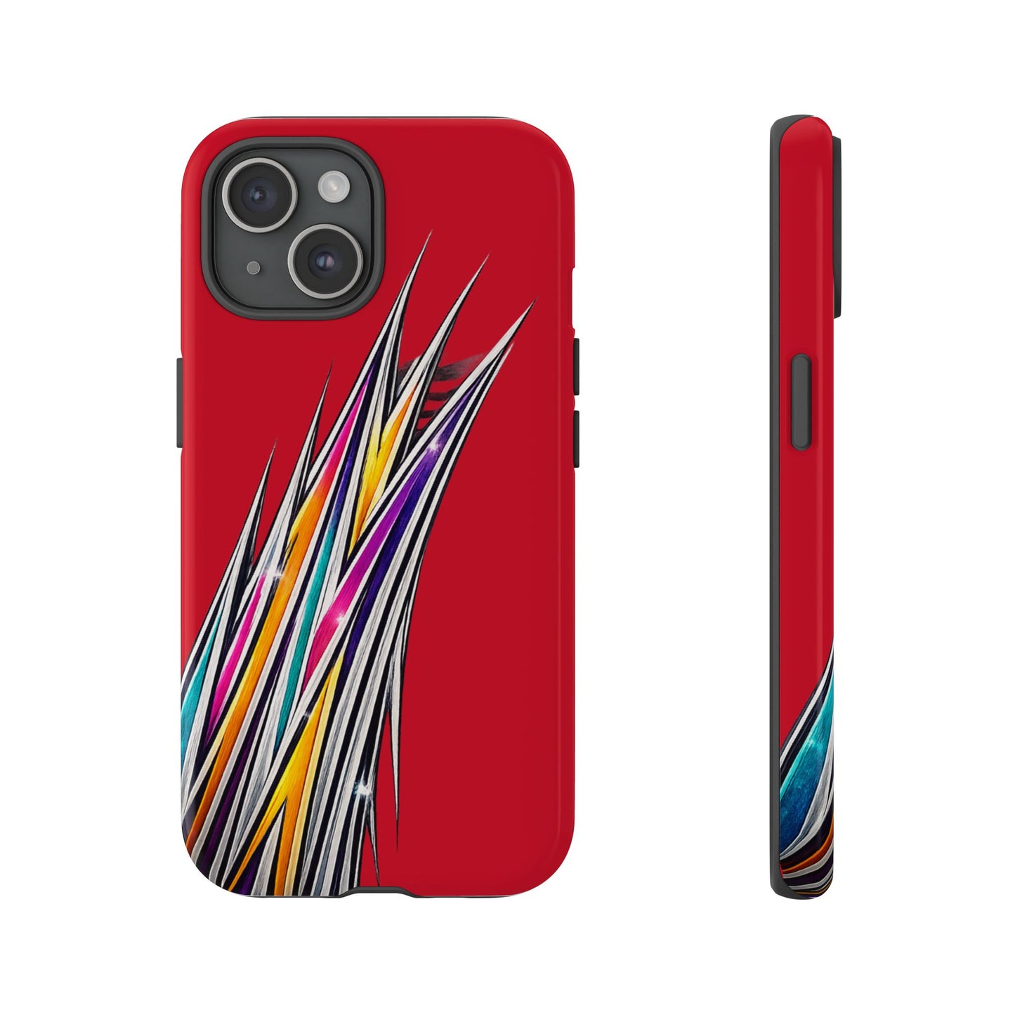 Colorburst Pinstripe Phone Case | Red Abstract Racing Stripe