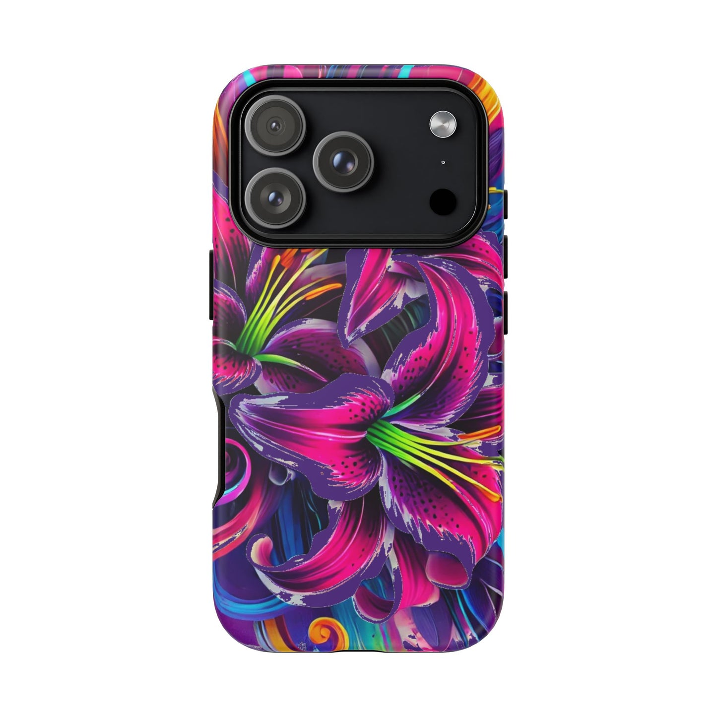 Neon Lily Illustration Tough Case | Floral Phone Cover