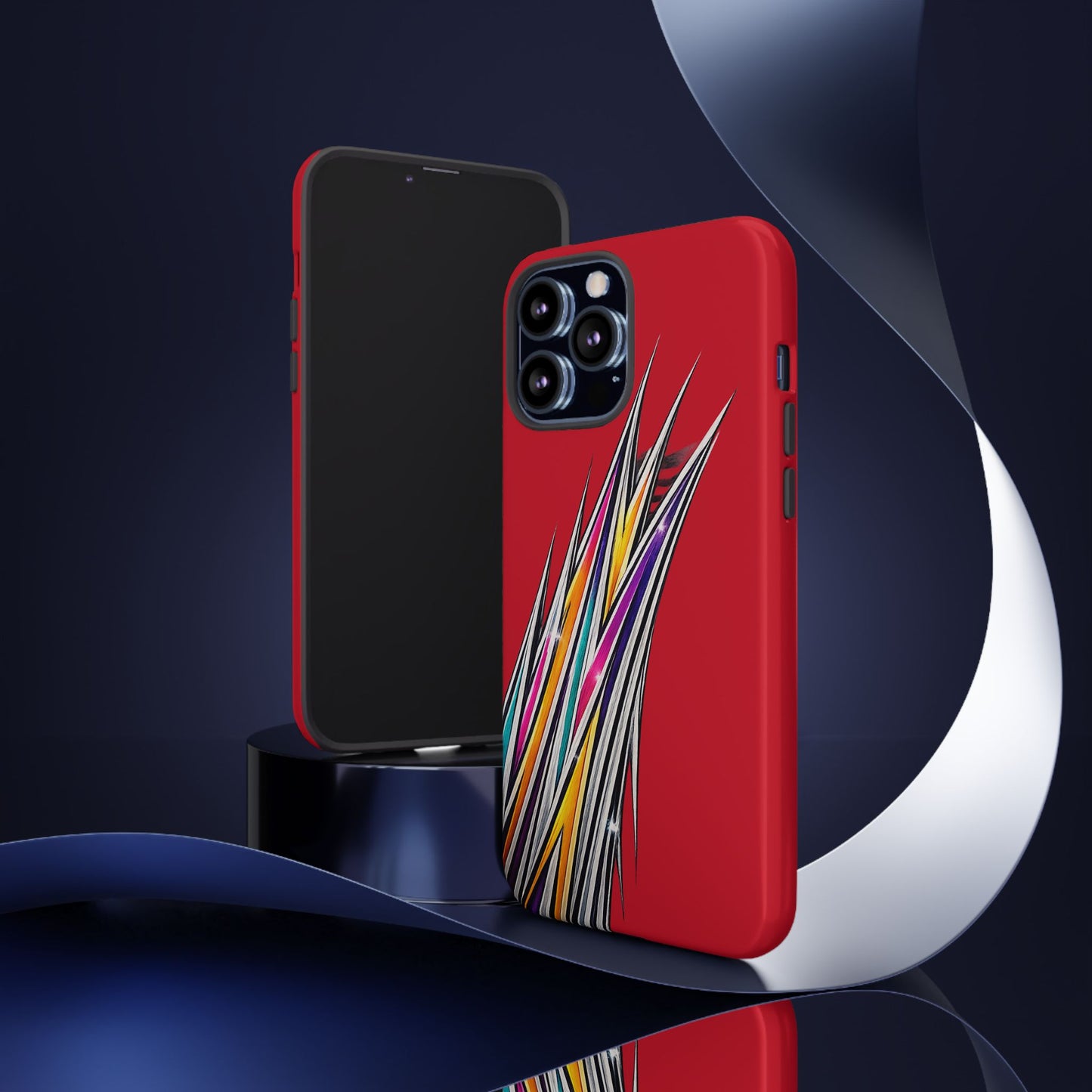 Colorburst Pinstripe Phone Case | Red Abstract Racing Stripe