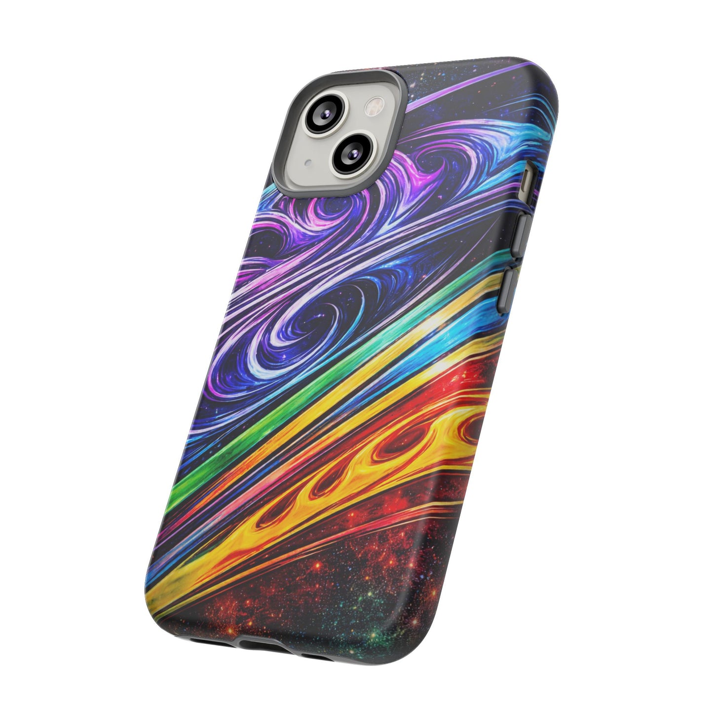 Abstract Cosmic Swirls phone case | Galaxy Rainbow Protective Case