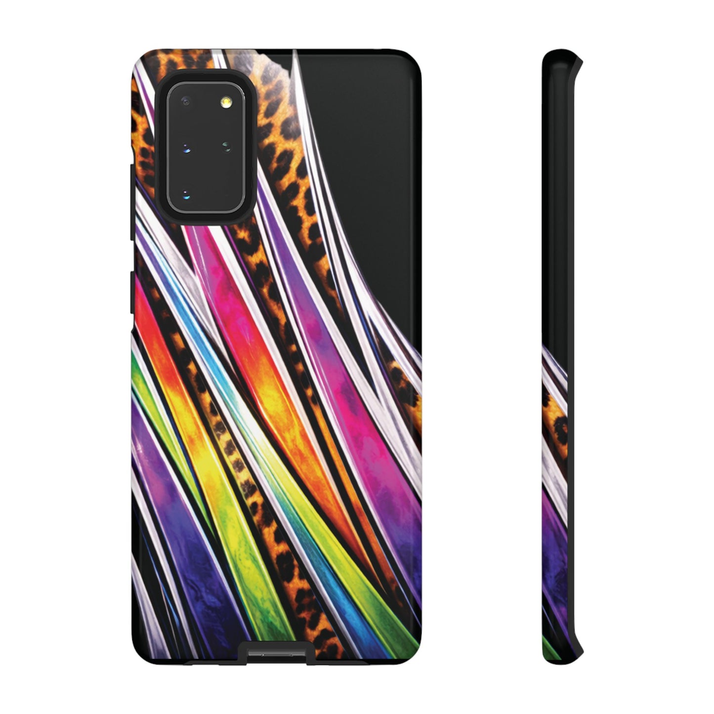 Colorful Stripes & Leopard Print Phone Case