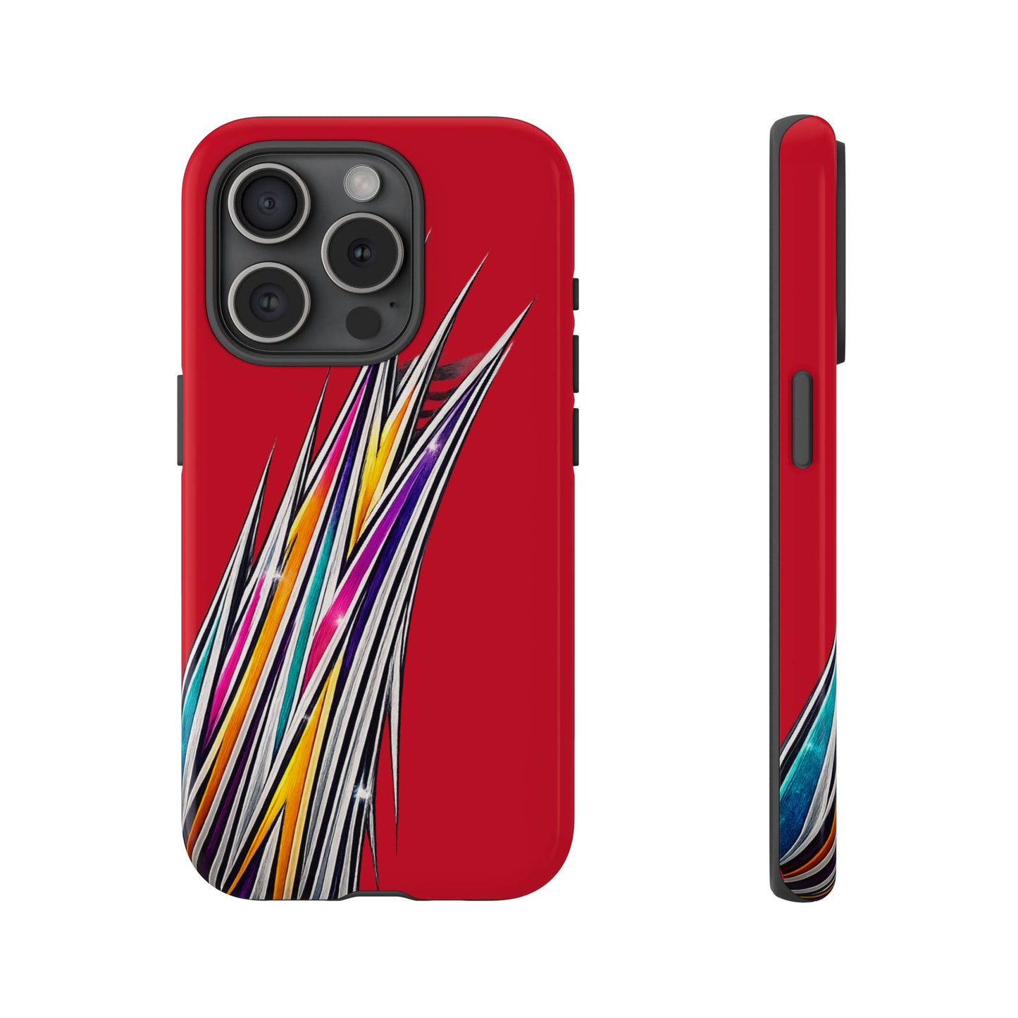 Colorburst Pinstripe Phone Case | Red Abstract Racing Stripe