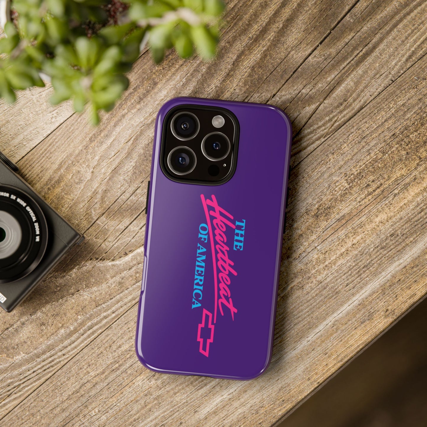 Purple  “The Heartbeat of America” Retro Chevy Logo, Slim Protective Cover
