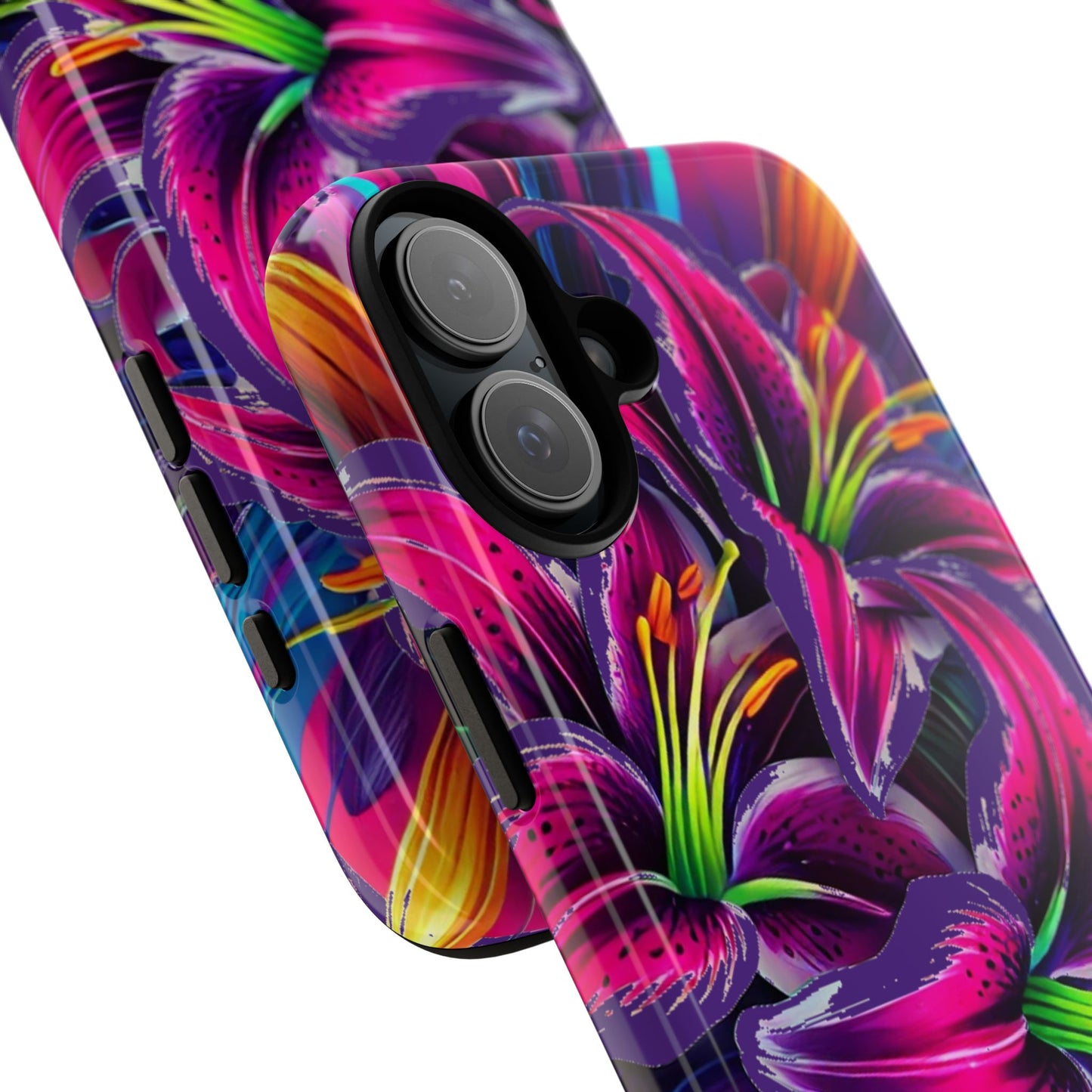 Neon Lily Illustration Tough Case | Floral Phone Cover