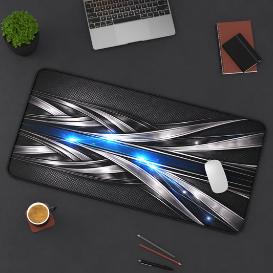 Futuristic Blue Light Abstract Desk Mat | Tech Gaming Surface