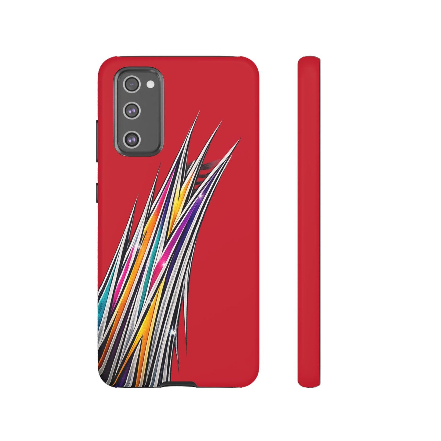 Colorburst Pinstripe Phone Case | Red Abstract Racing Stripe