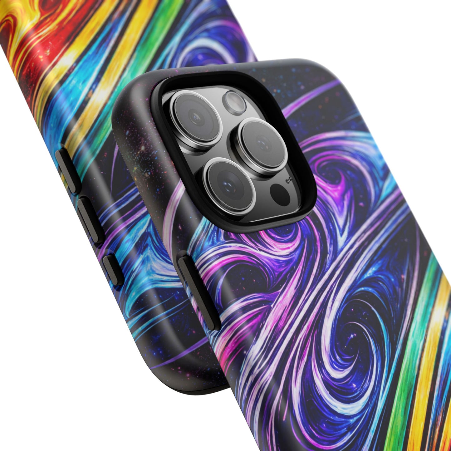 Abstract Cosmic Swirls phone case | Galaxy Rainbow Protective Case