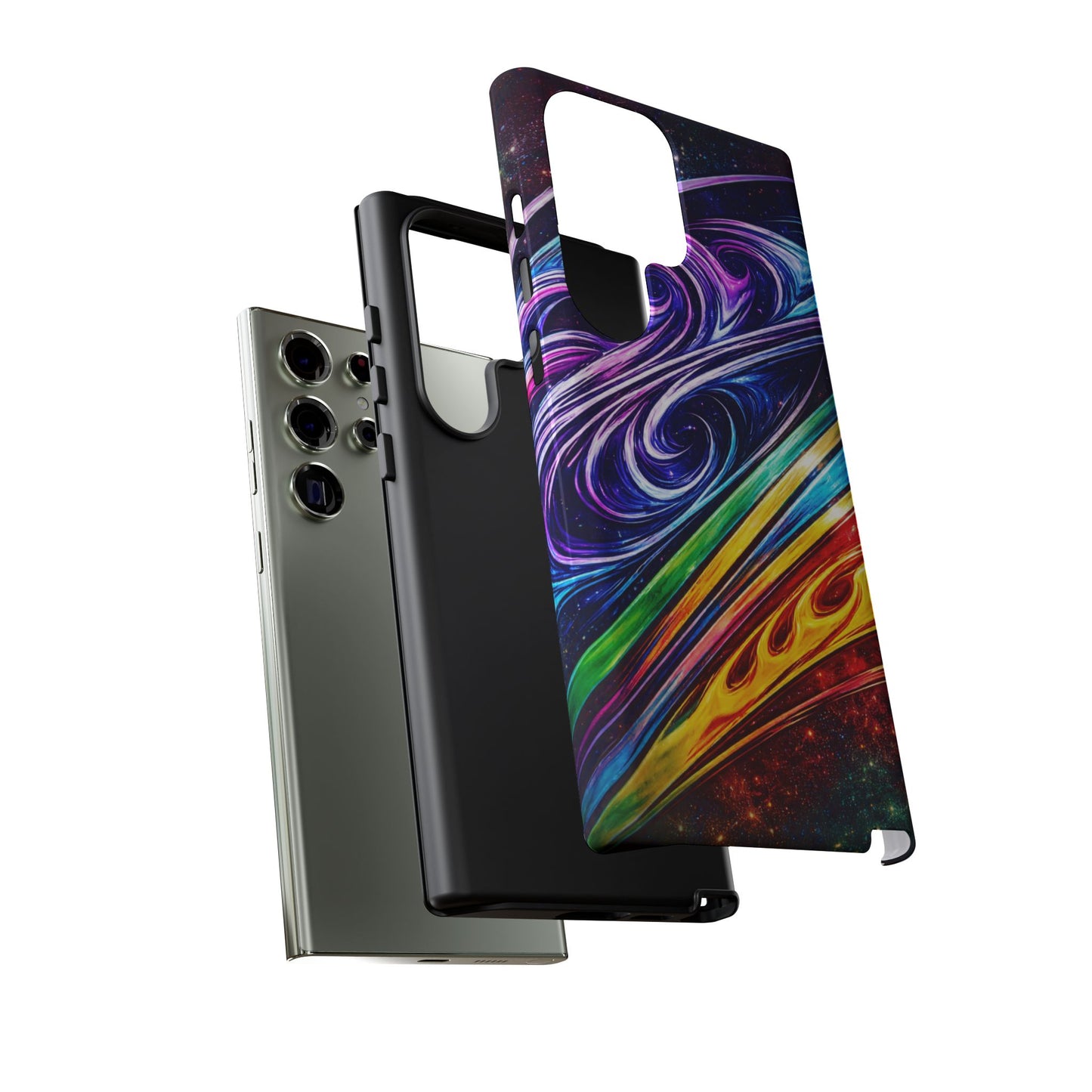 Abstract Cosmic Swirls phone case | Galaxy Rainbow Protective Case