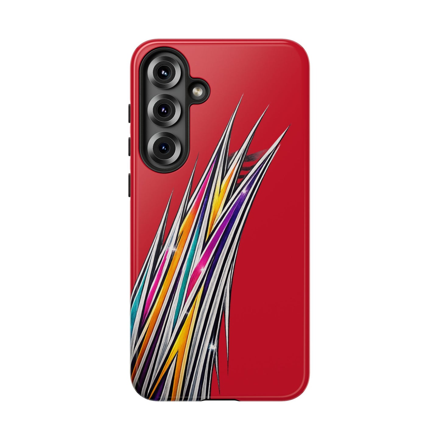 Colorburst Pinstripe Phone Case | Red Abstract Racing Stripe