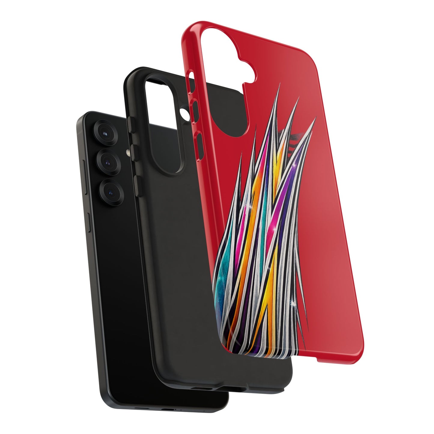 Colorburst Pinstripe Phone Case | Red Abstract Racing Stripe