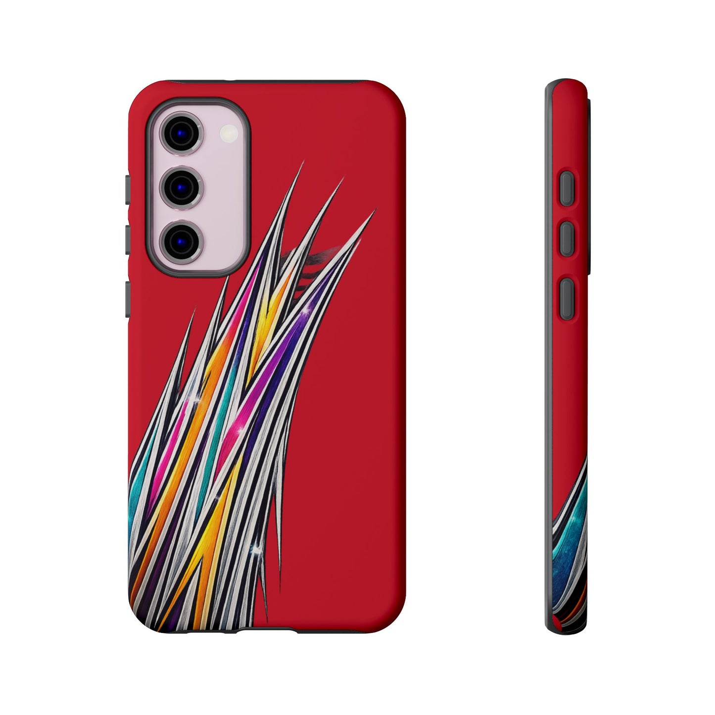 Colorburst Pinstripe Phone Case | Red Abstract Racing Stripe