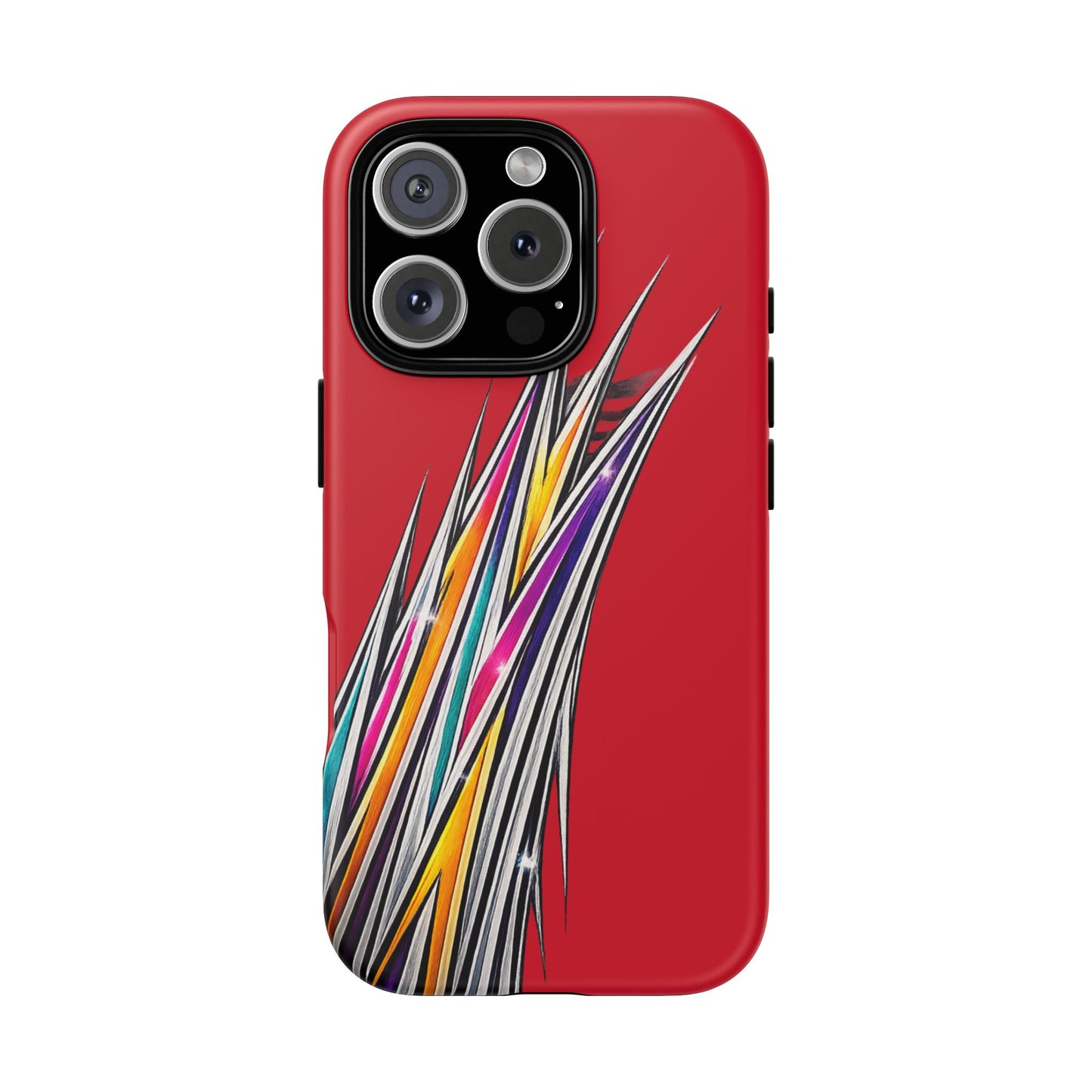 Colorburst Pinstripe Phone Case | Red Abstract Racing Stripe