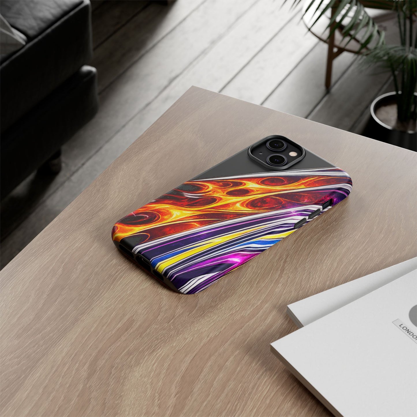 Flaming Abstract Stripes Tough Case | Colorful Phone Cover