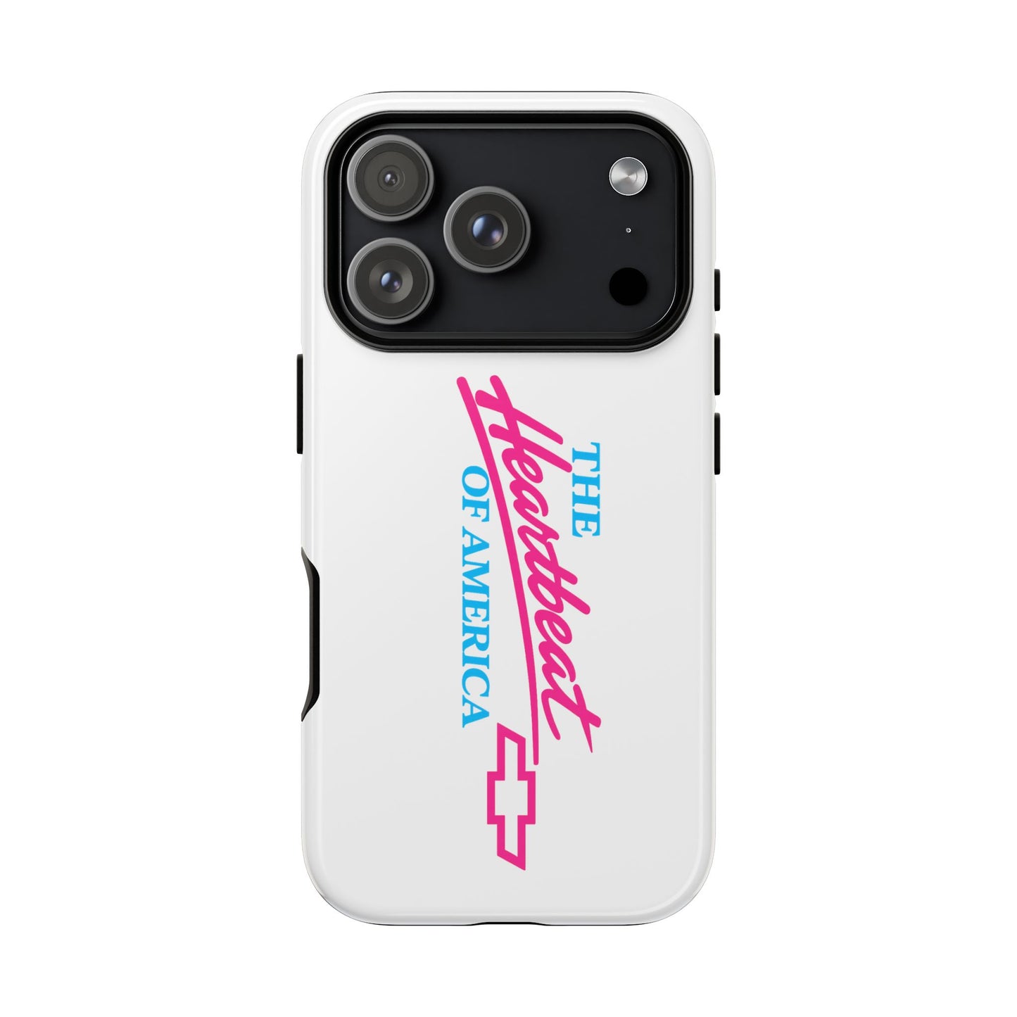 White  “The Heartbeat of America” Retro Chevy Logo, Slim Protective Cover