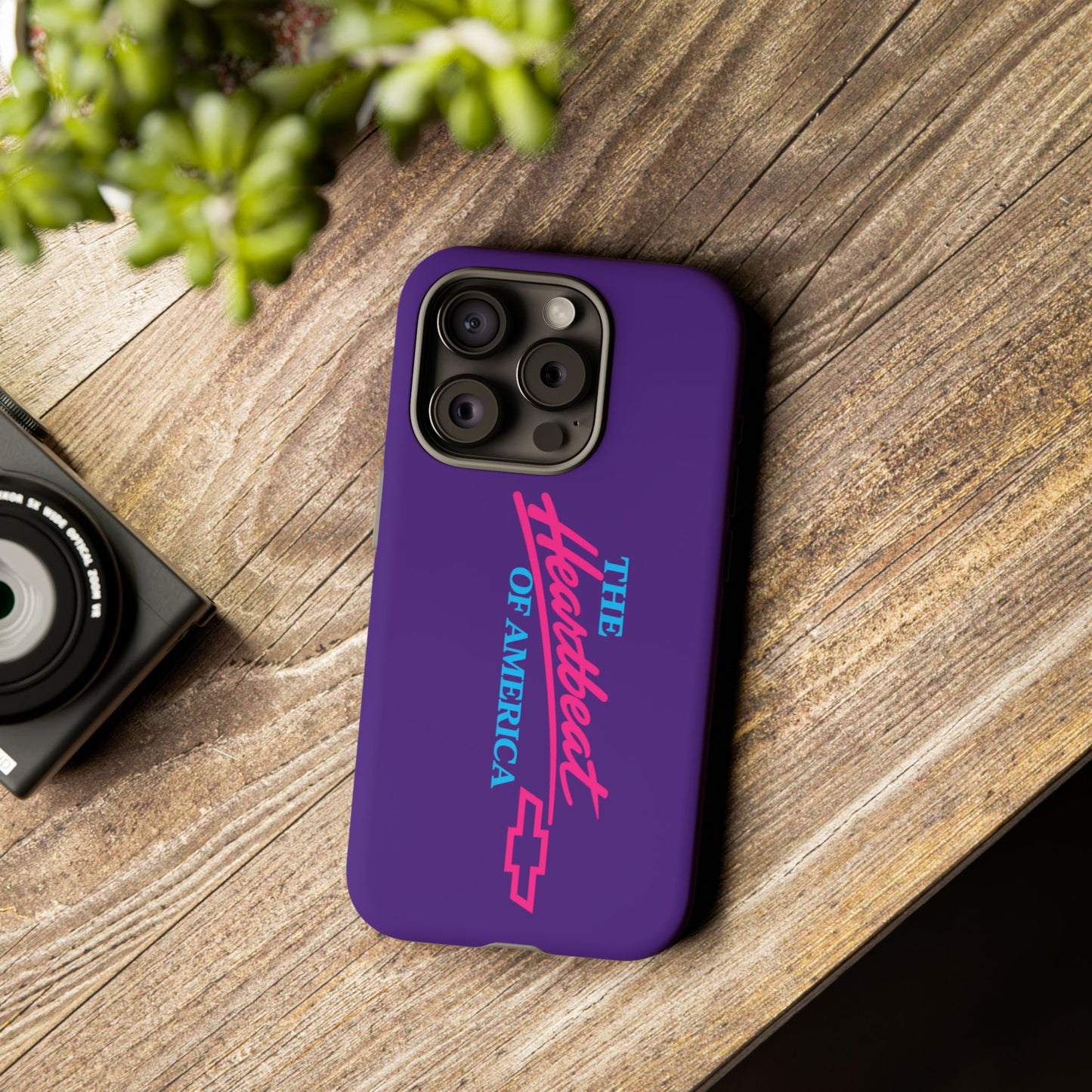 Purple  “The Heartbeat of America” Retro Chevy Logo, Slim Protective Cover