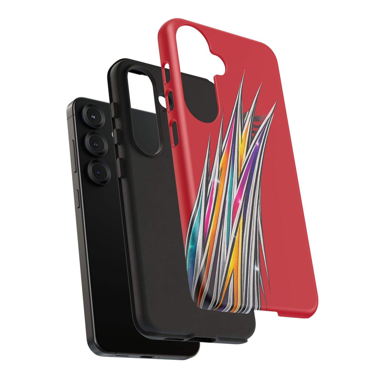 Colorburst Pinstripe Phone Case | Red Abstract Racing Stripe