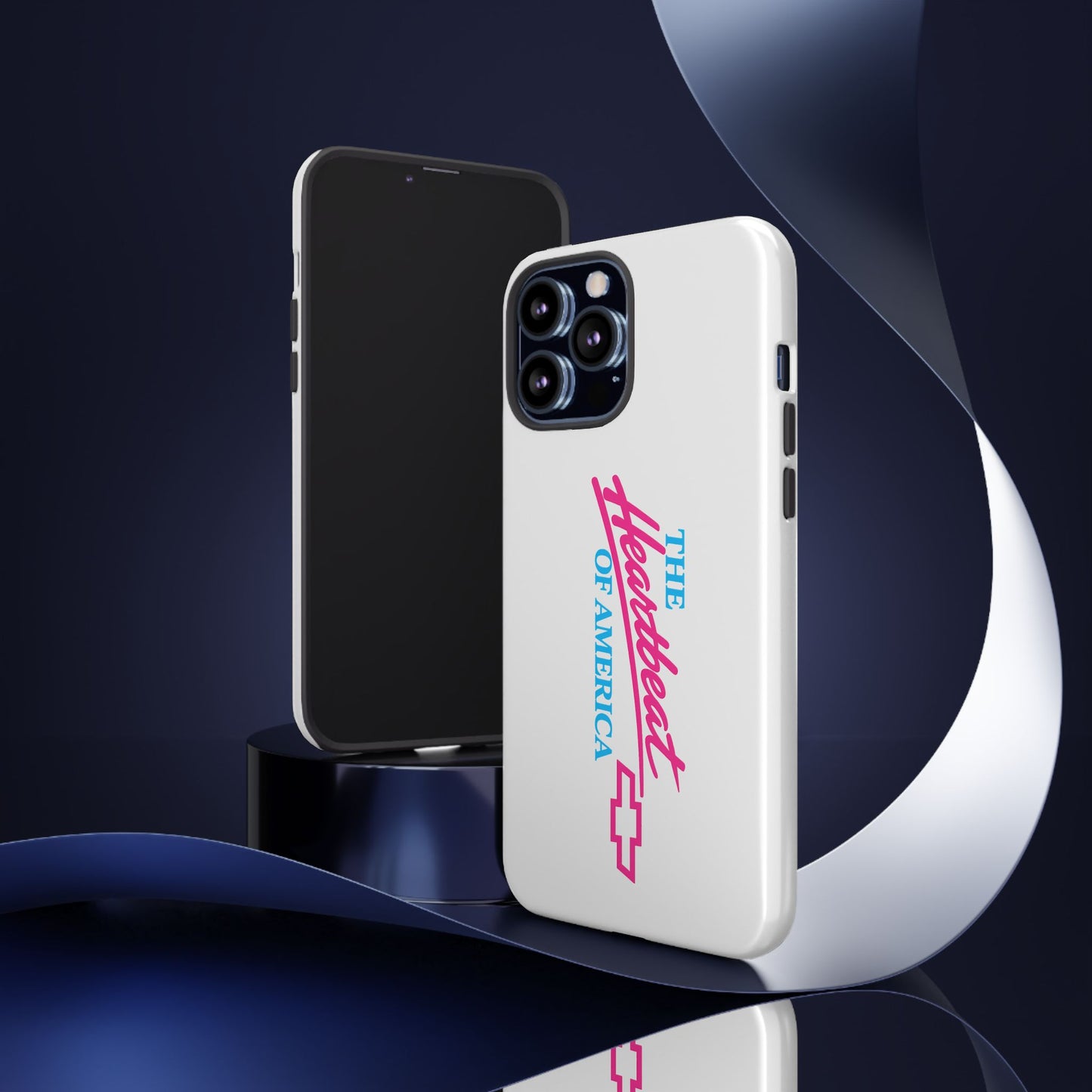 White  “The Heartbeat of America” Retro Chevy Logo, Slim Protective Cover