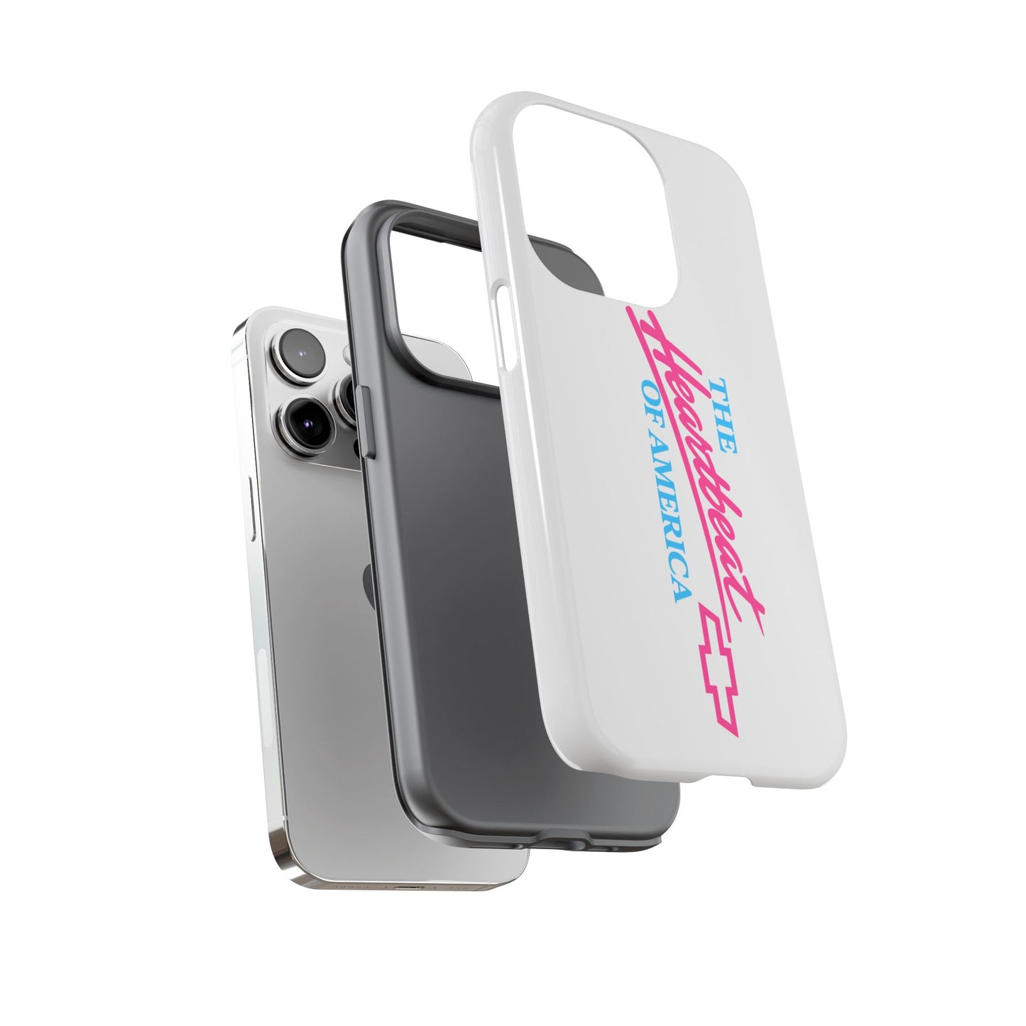 White  “The Heartbeat of America” Retro Chevy Logo, Slim Protective Cover